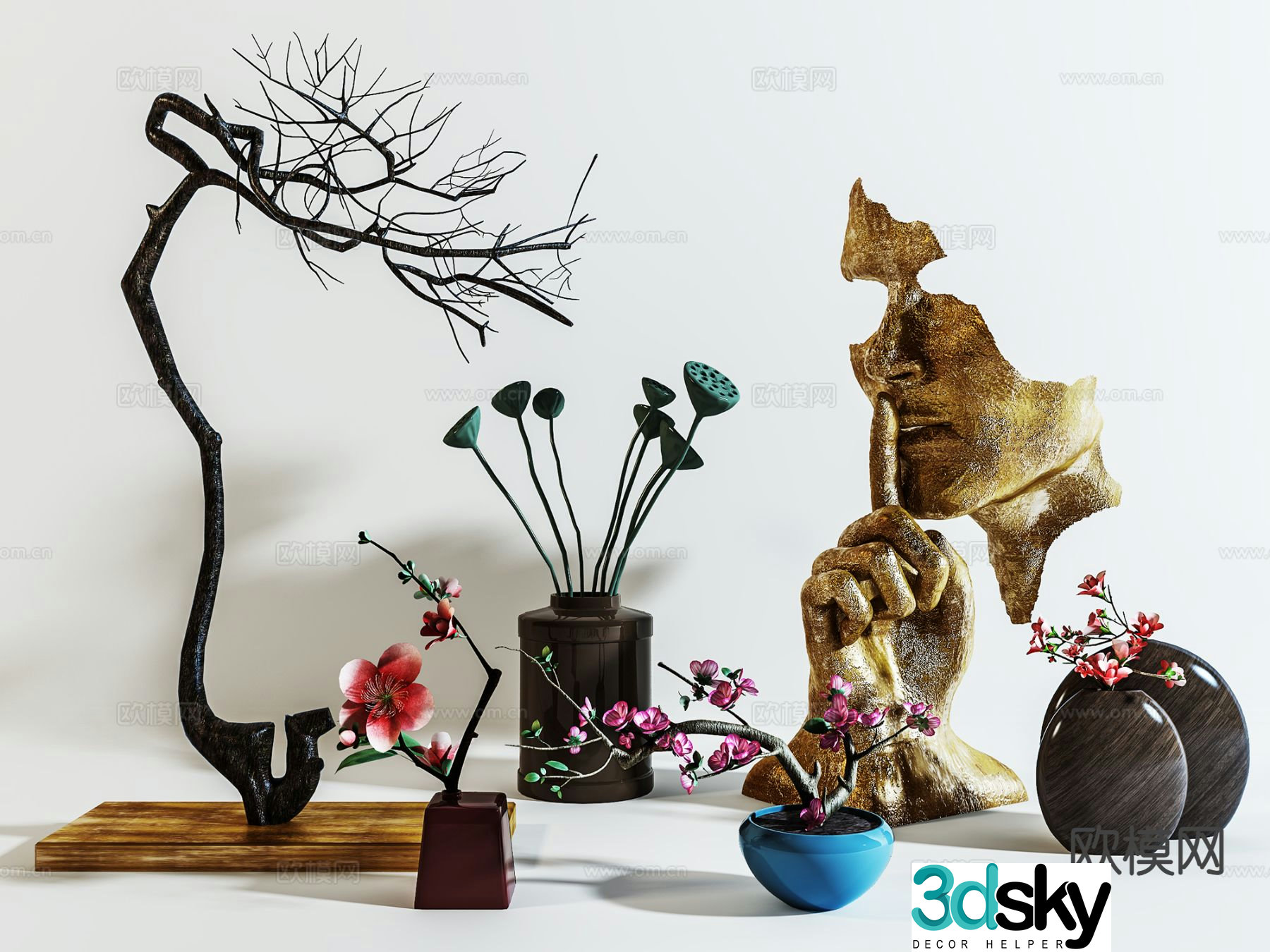 Modern decorations tableware vase sculpture 3d model