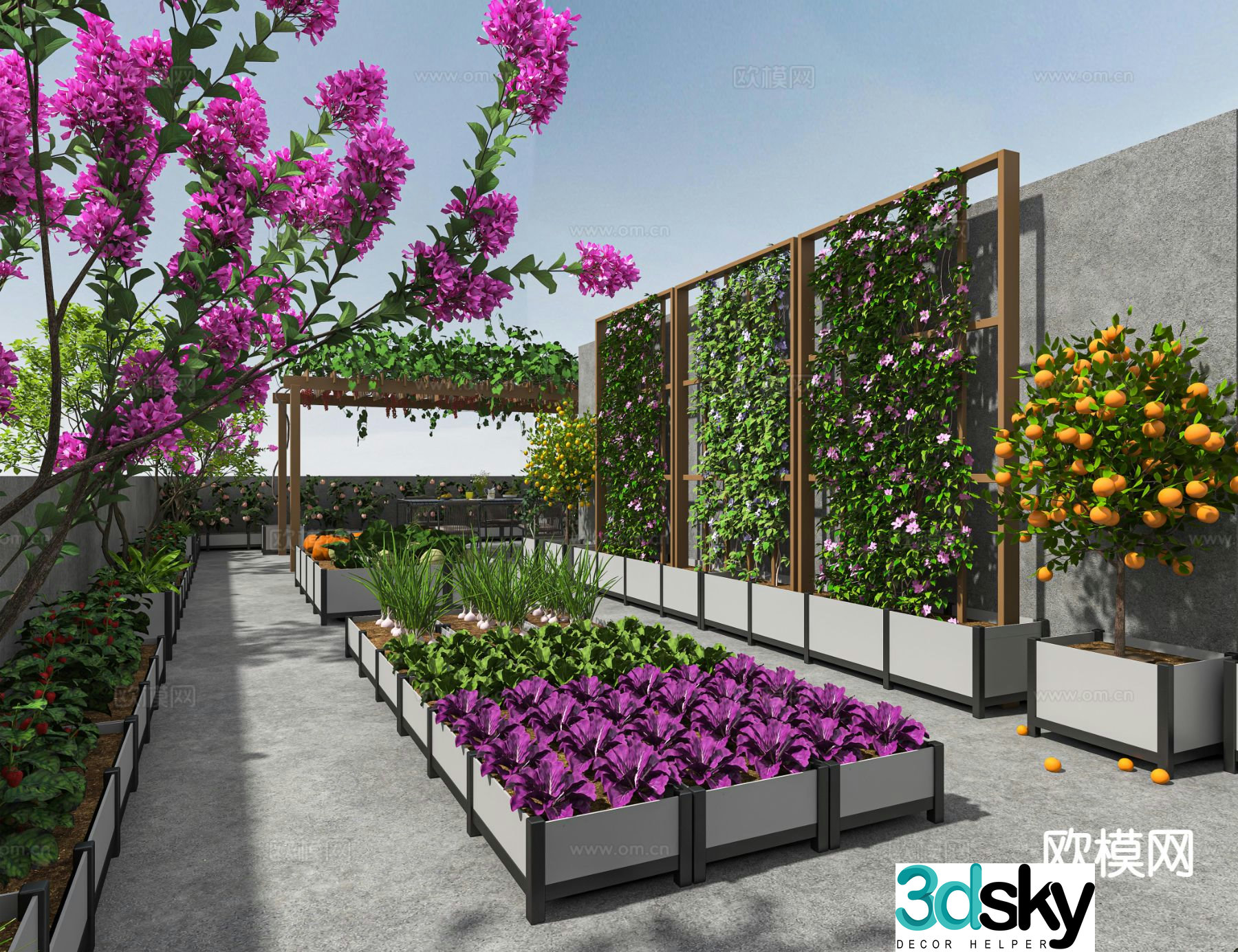 Villa garden vegetable garden 3d model