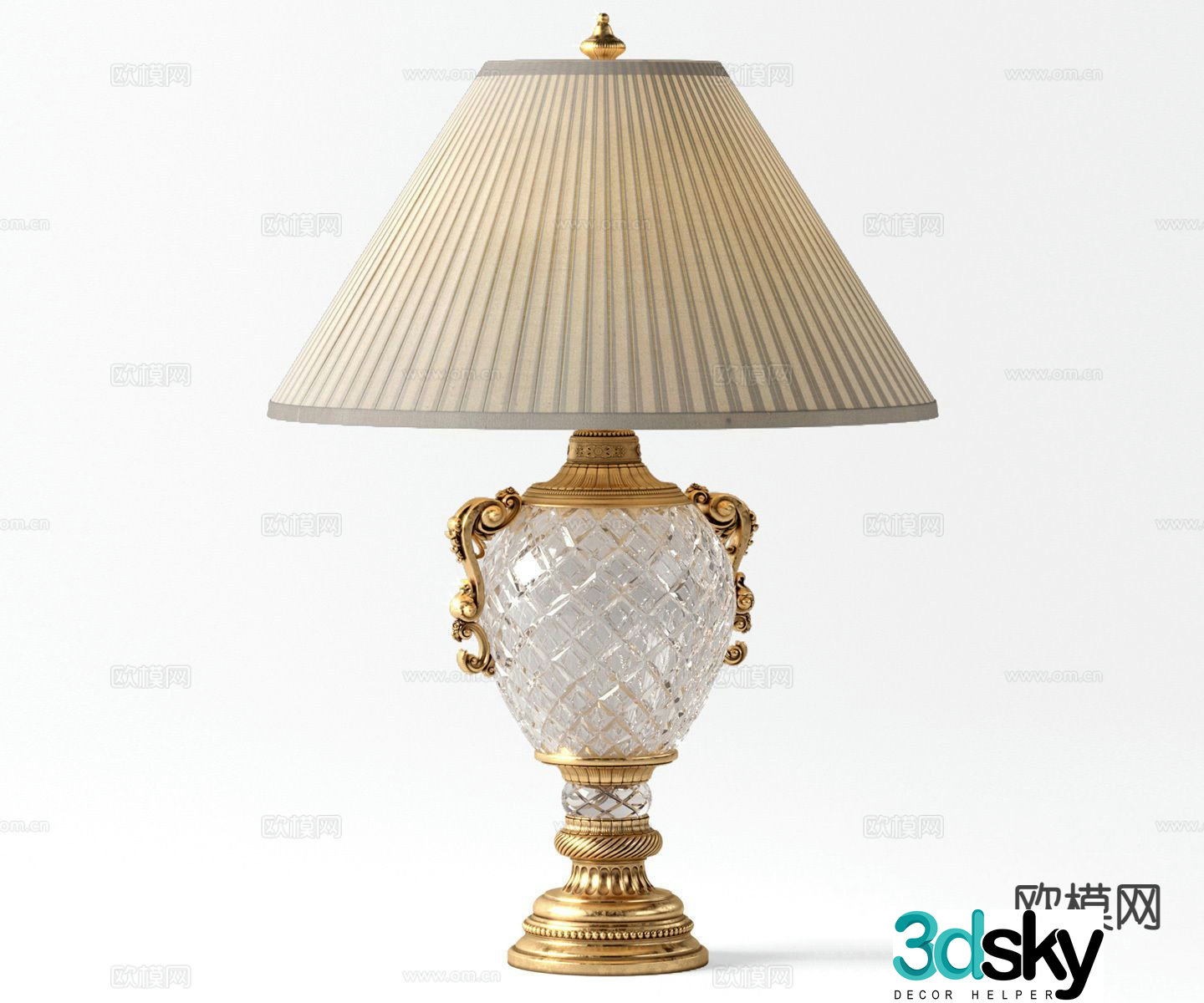 Simple European table lamp bedside table lamp 3d model