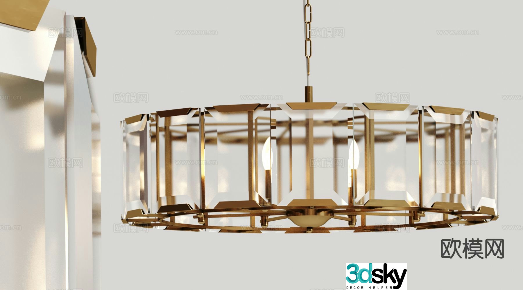 Modern metal chandelier 3d model