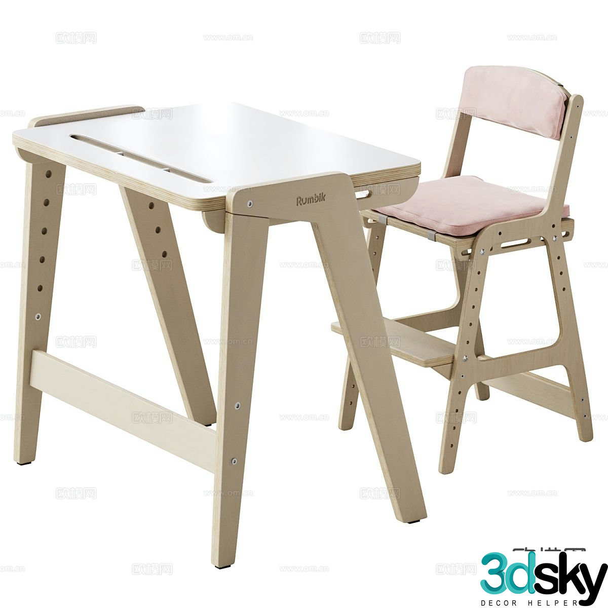 Children’s desk study table 3d model