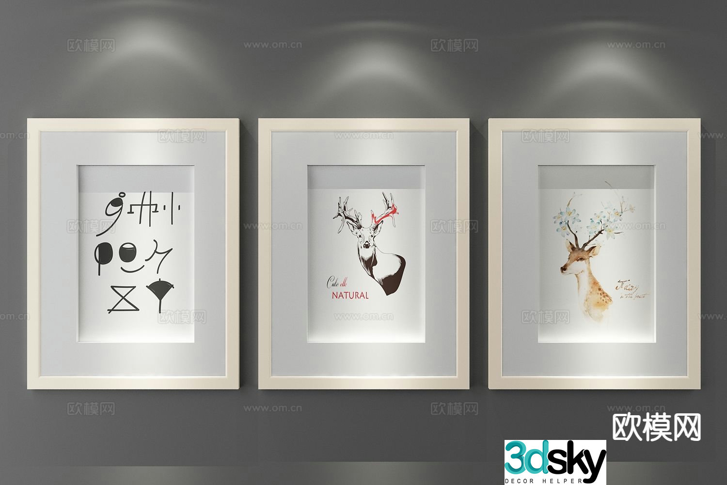 Decorative painting art painting hanging painting 3d model