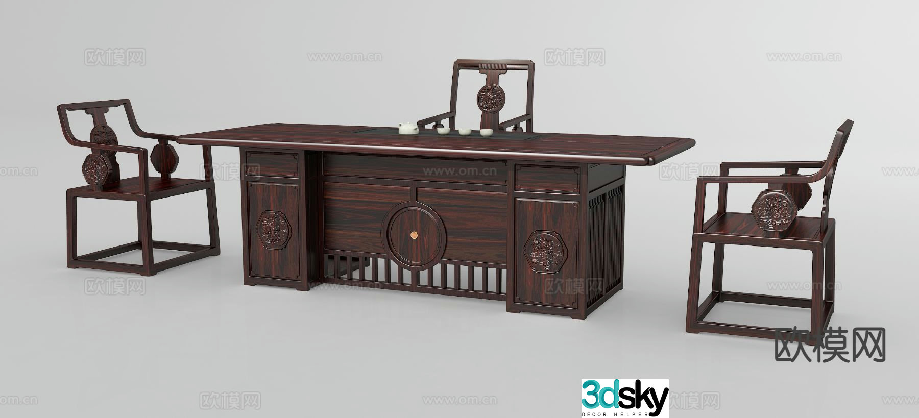 Chinese mahogany tea table tea table 3d model