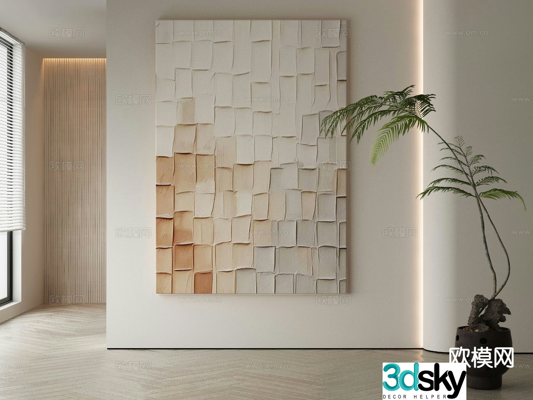 Modern decorative painting texture painting 3d model