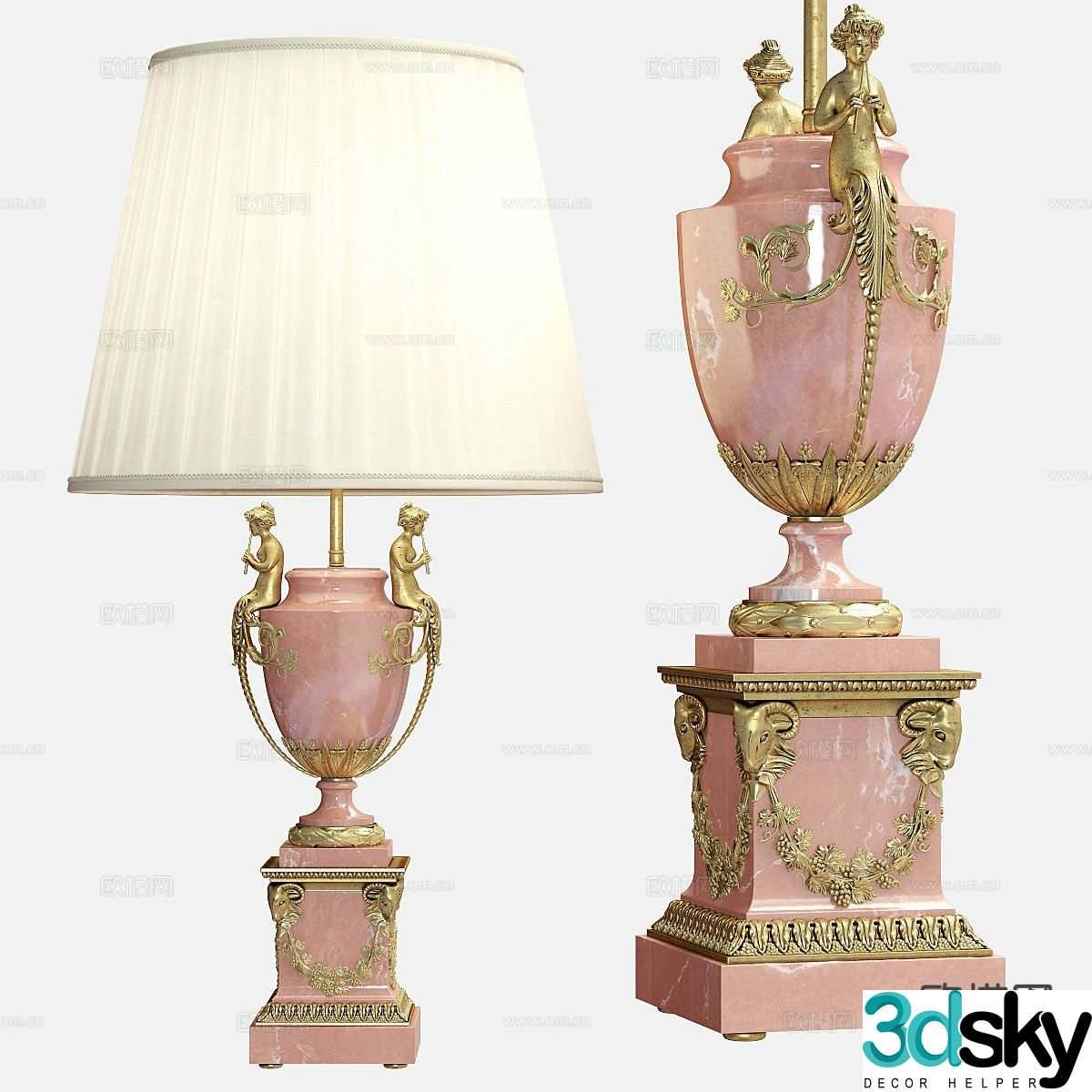Simple European desk lamp 3d model