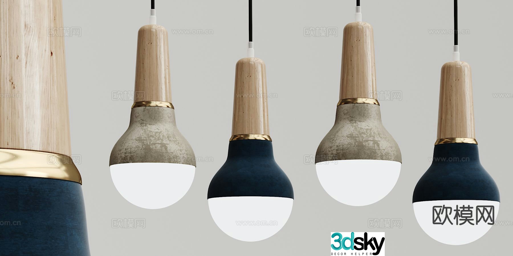 Modern light bulb chandelier 3d model