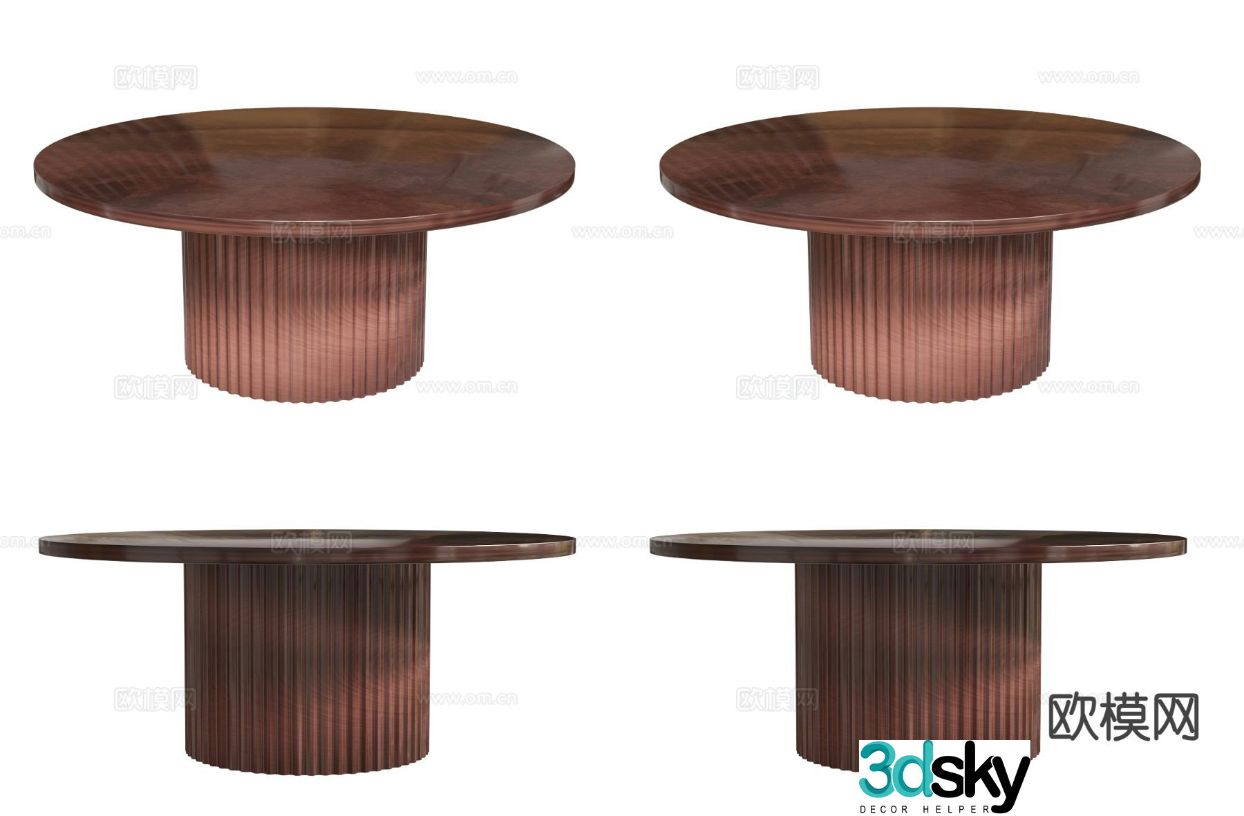 Italian dining table round dining table 3d model