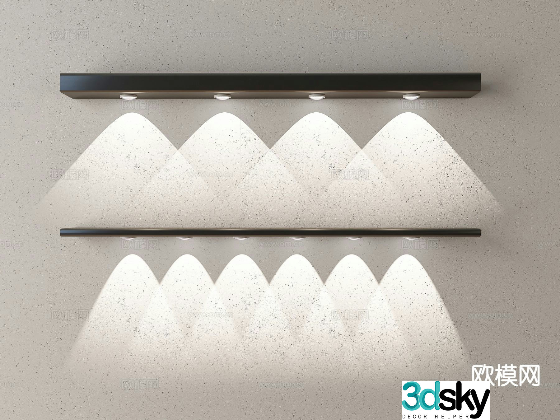 Induction light decorative light hill light hill LED cabinet light induction wall light 3d model