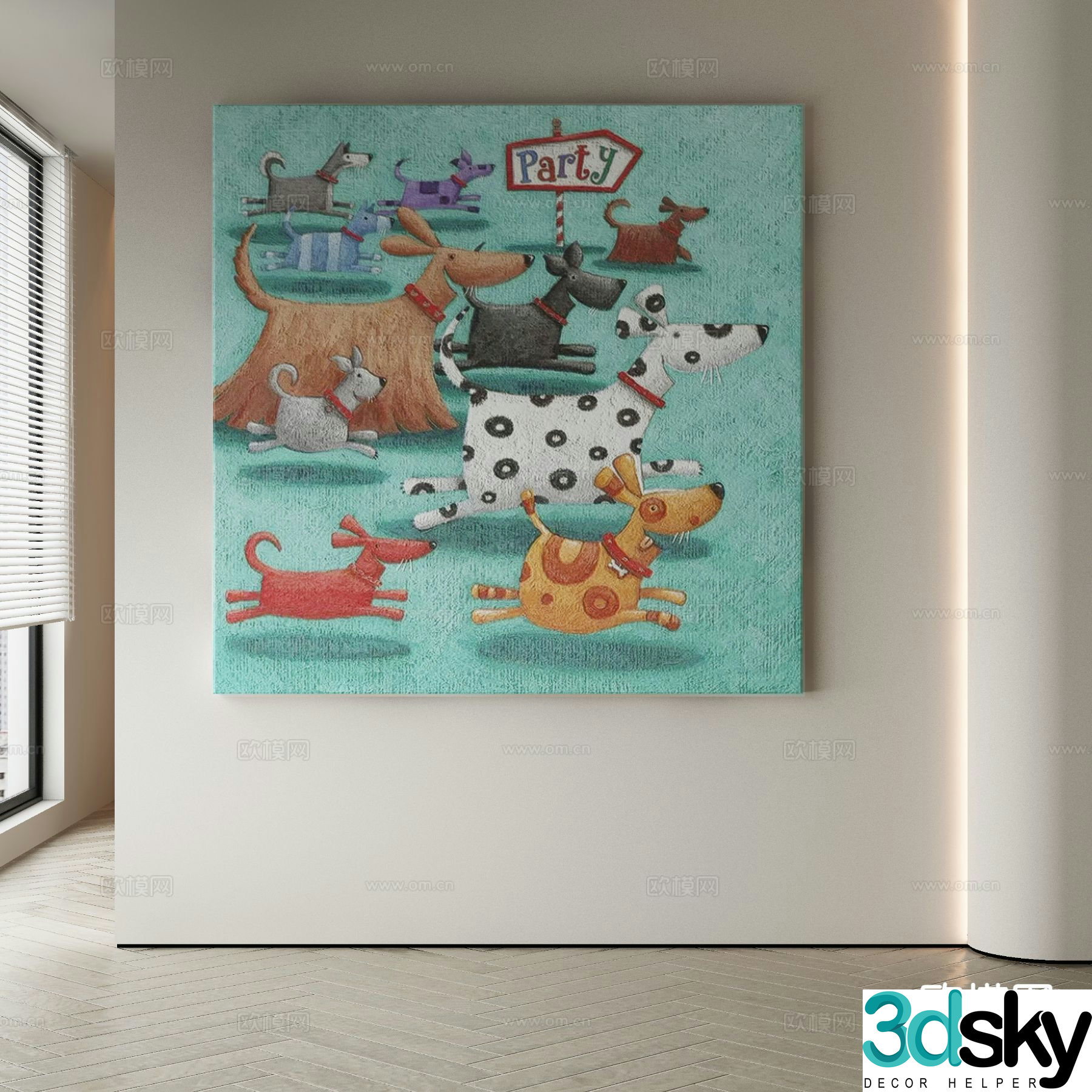 Decorative painting animal painting hanging painting 3d model
