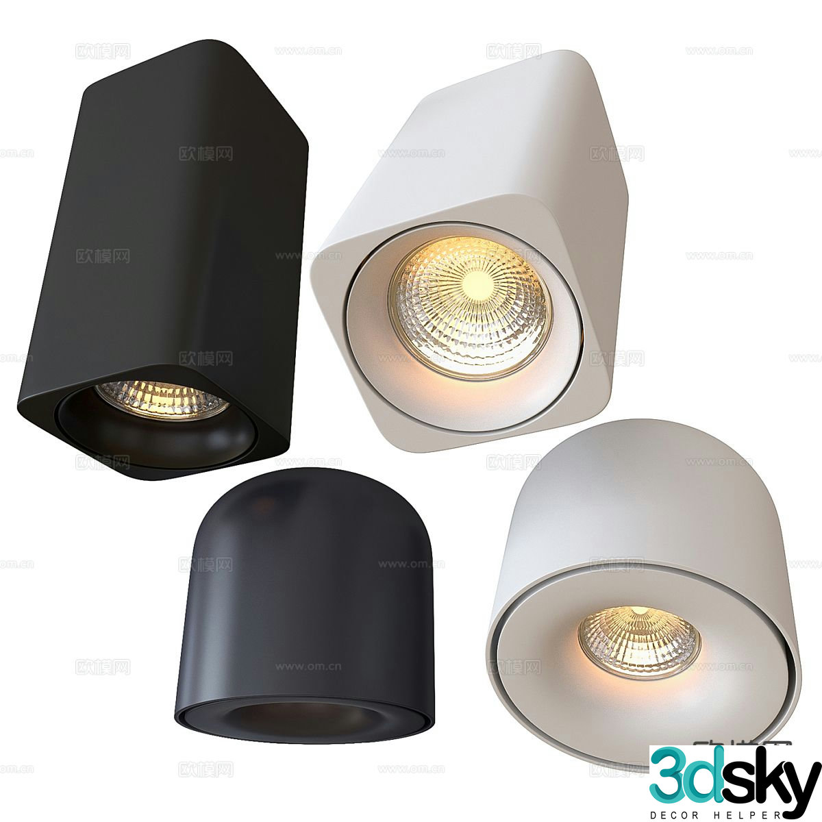 Surface mounted downlight spotlight magnetic light 3D model