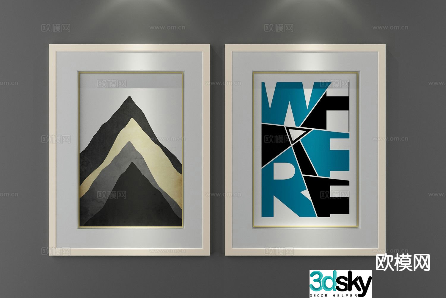 Nordic decorative painting art painting hanging painting 3d model