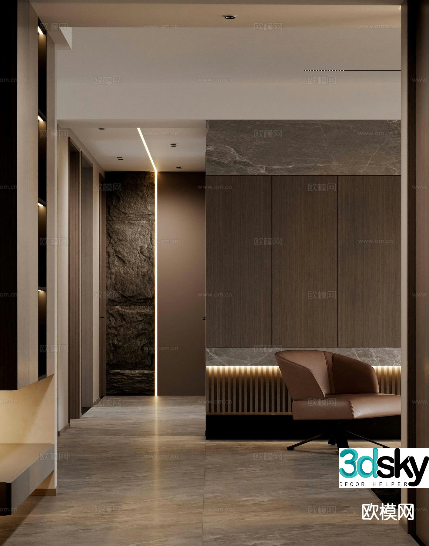 Modern entrance aisle 3D model