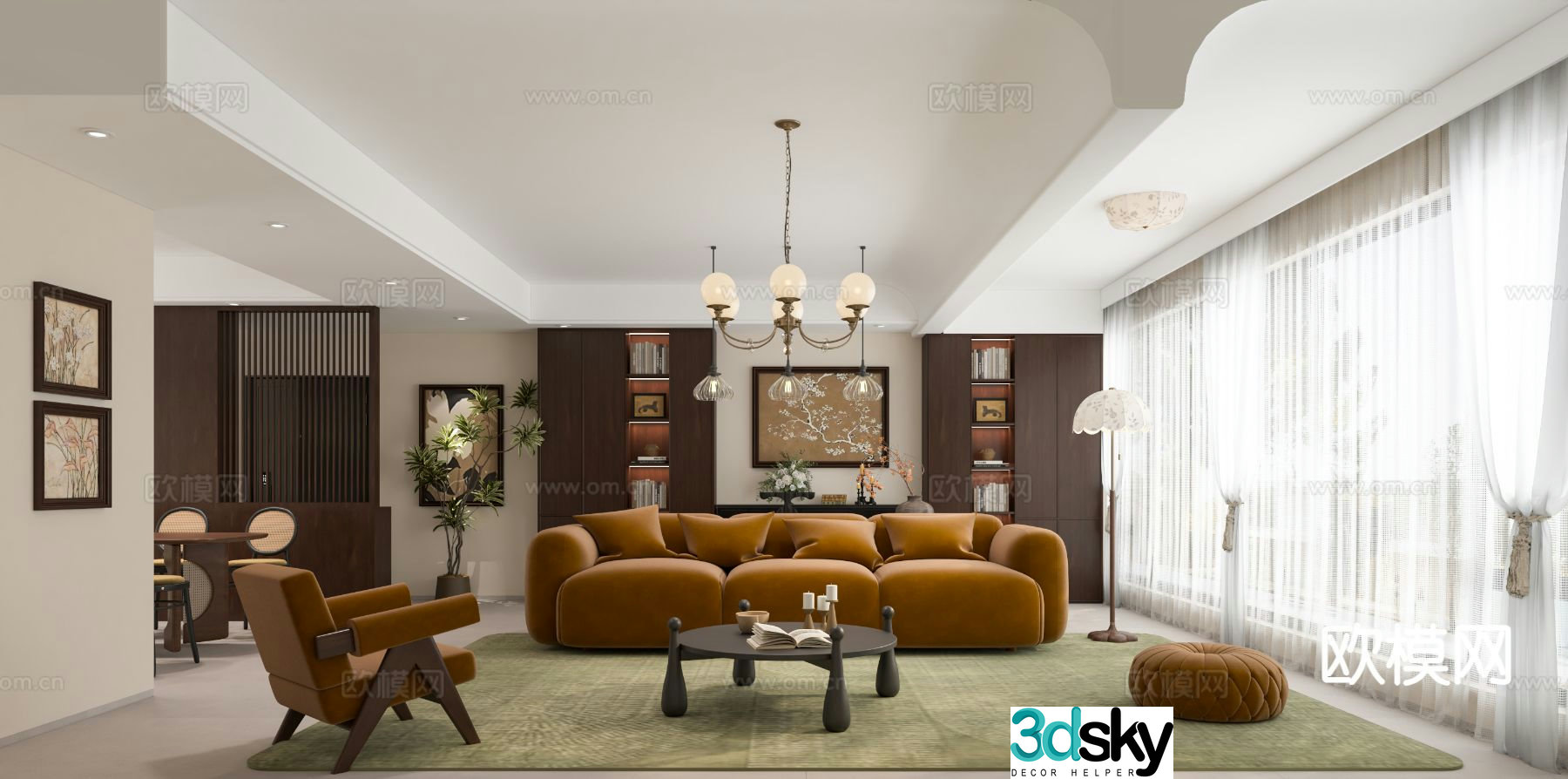 Medieval style living room 3D model