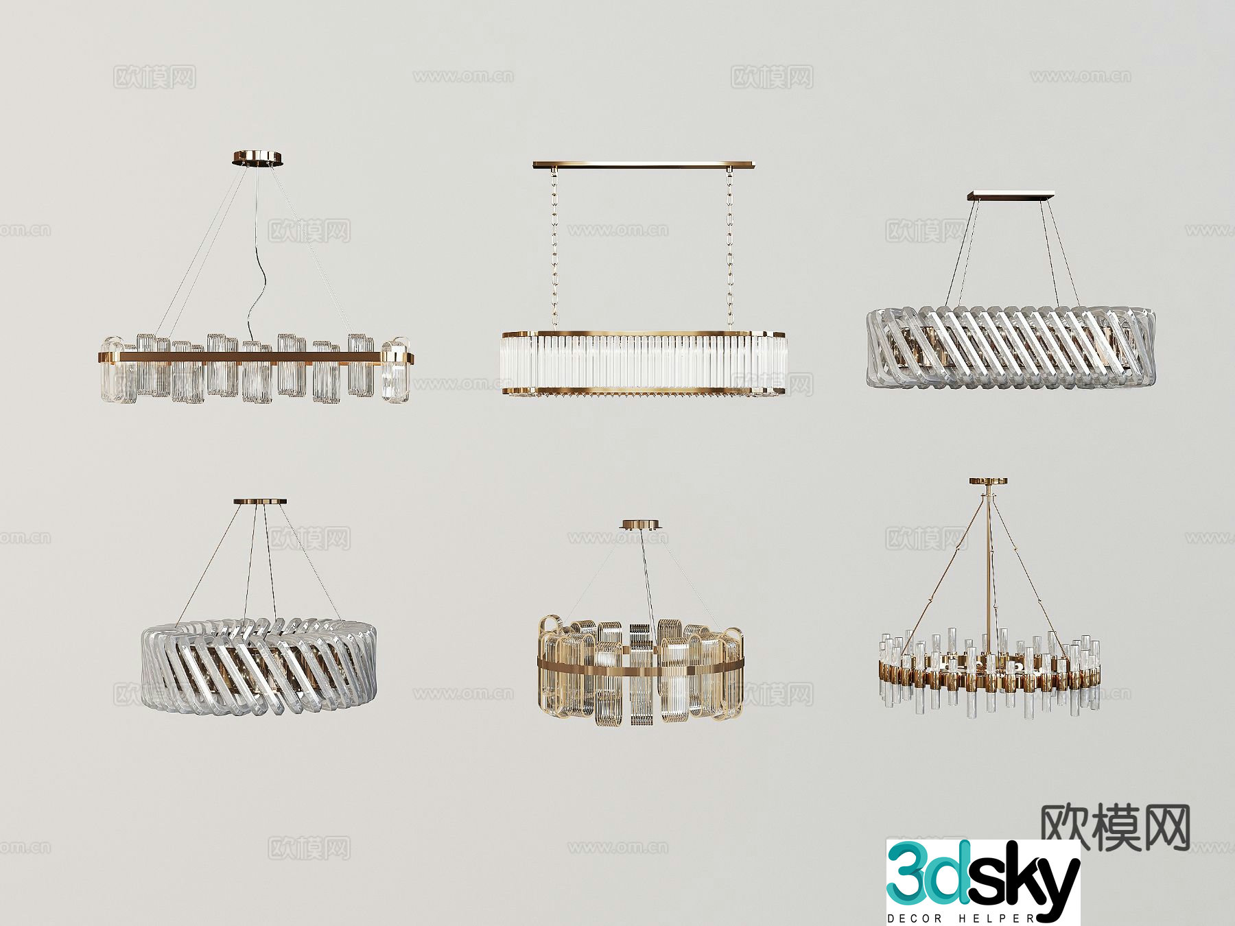 Modern chandelier crystal chandelier 3d model