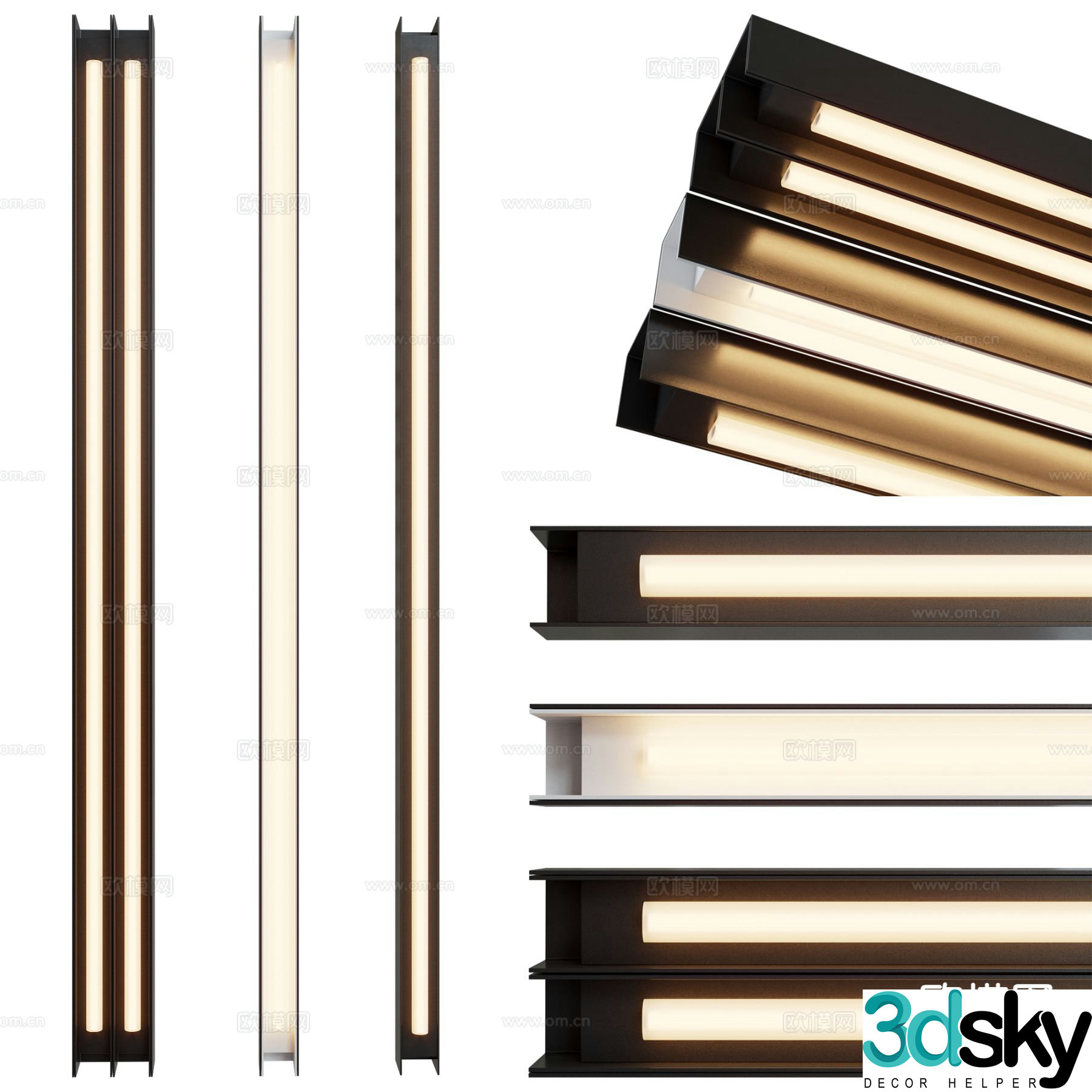 Minimalist wall lamp long wall lamp 3d model