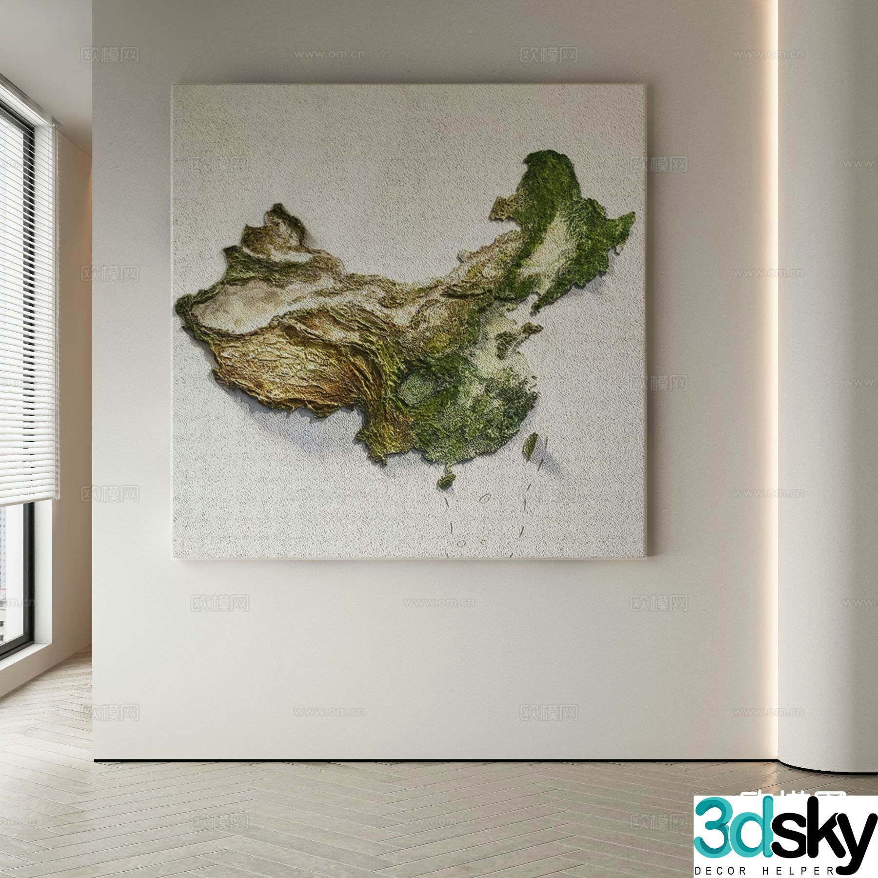 Modern texture painting decorative painting 3d model