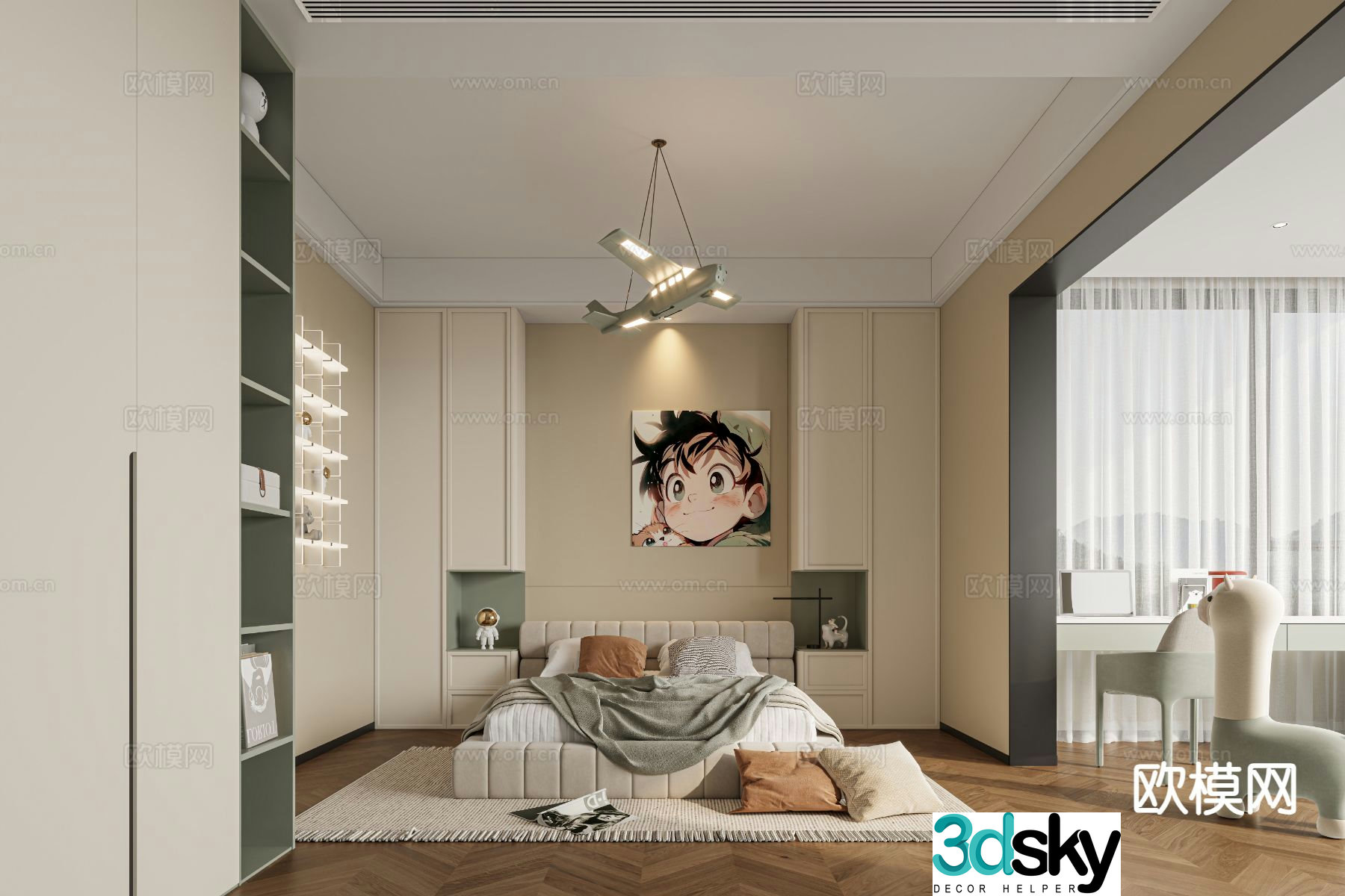 Cream style children’s room child’s room boy’s room 3D model