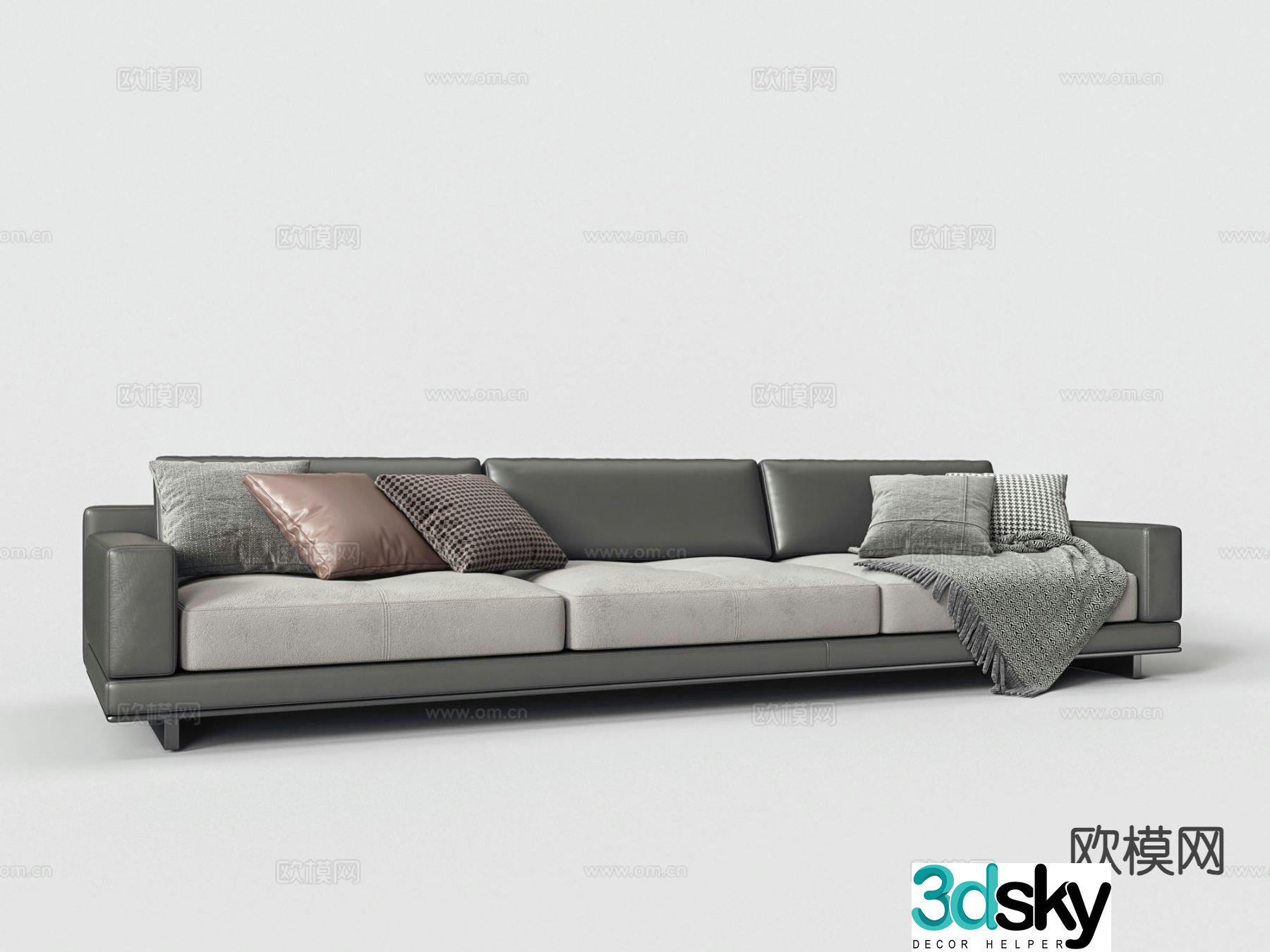 Modern multi-seater sofa 3d model