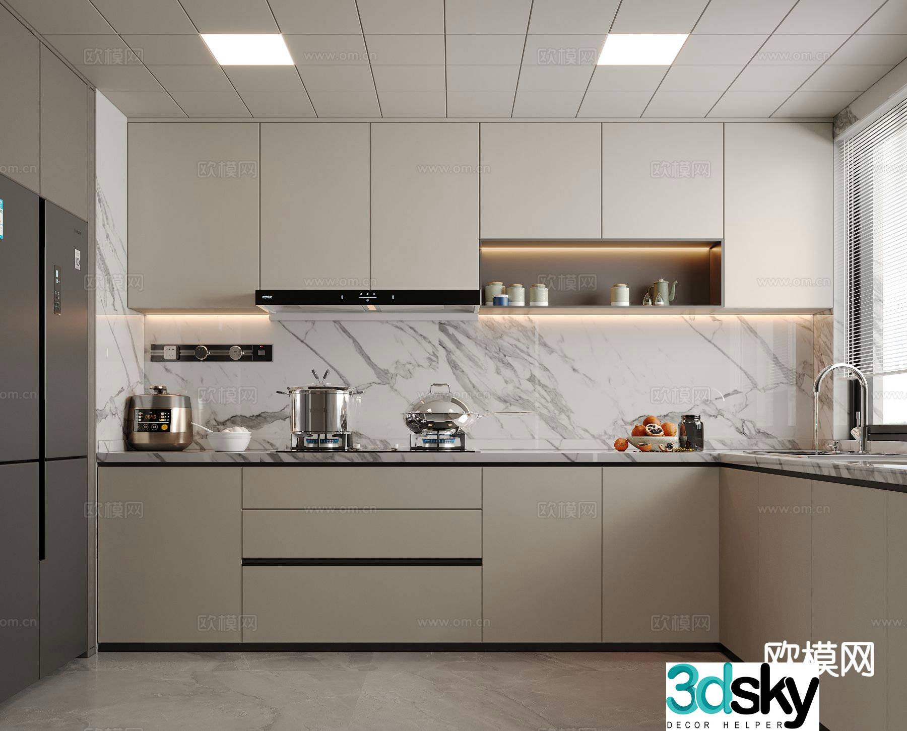 Modern kitchen kitchen 3d model