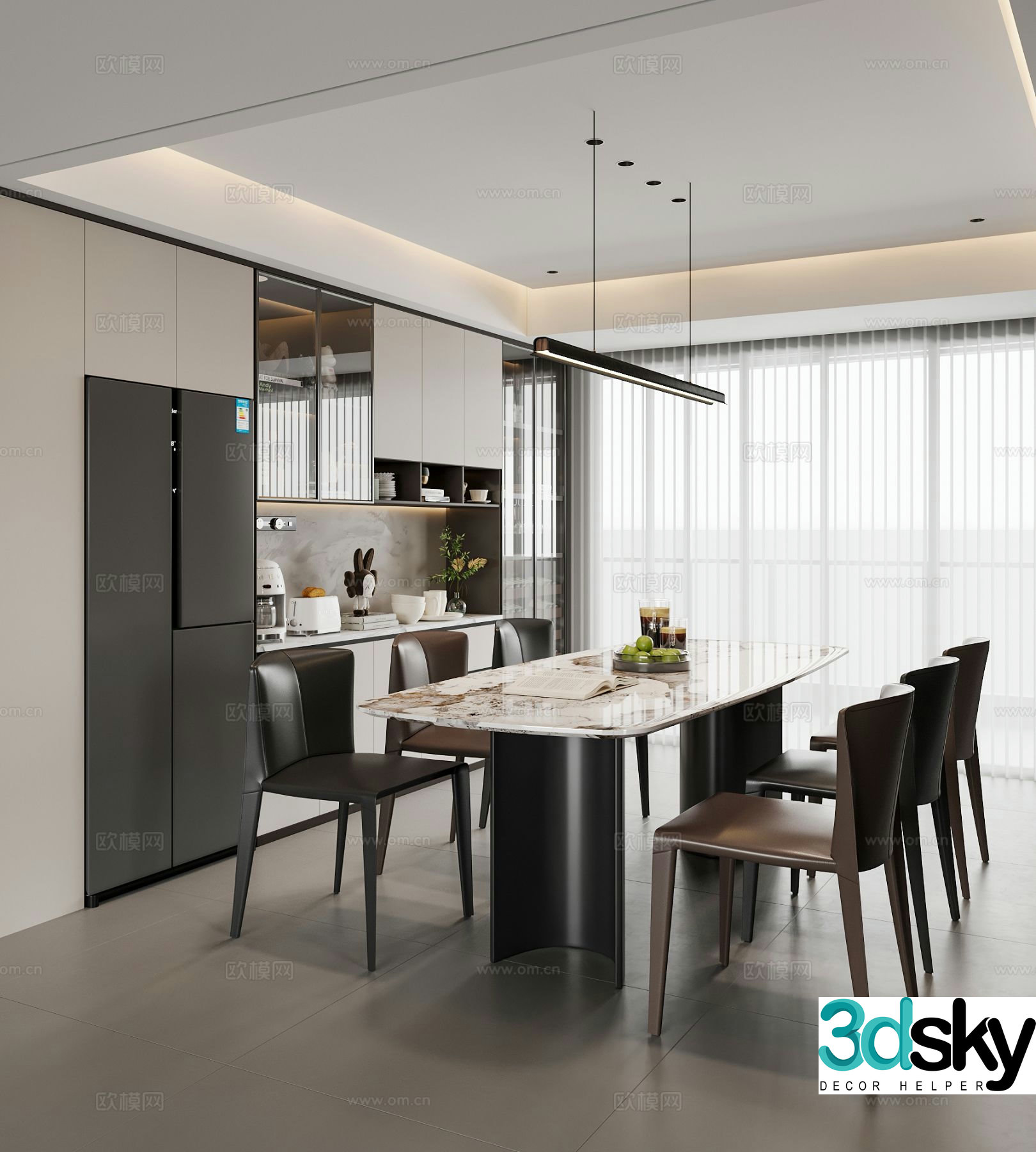 Modern restaurant 3d model