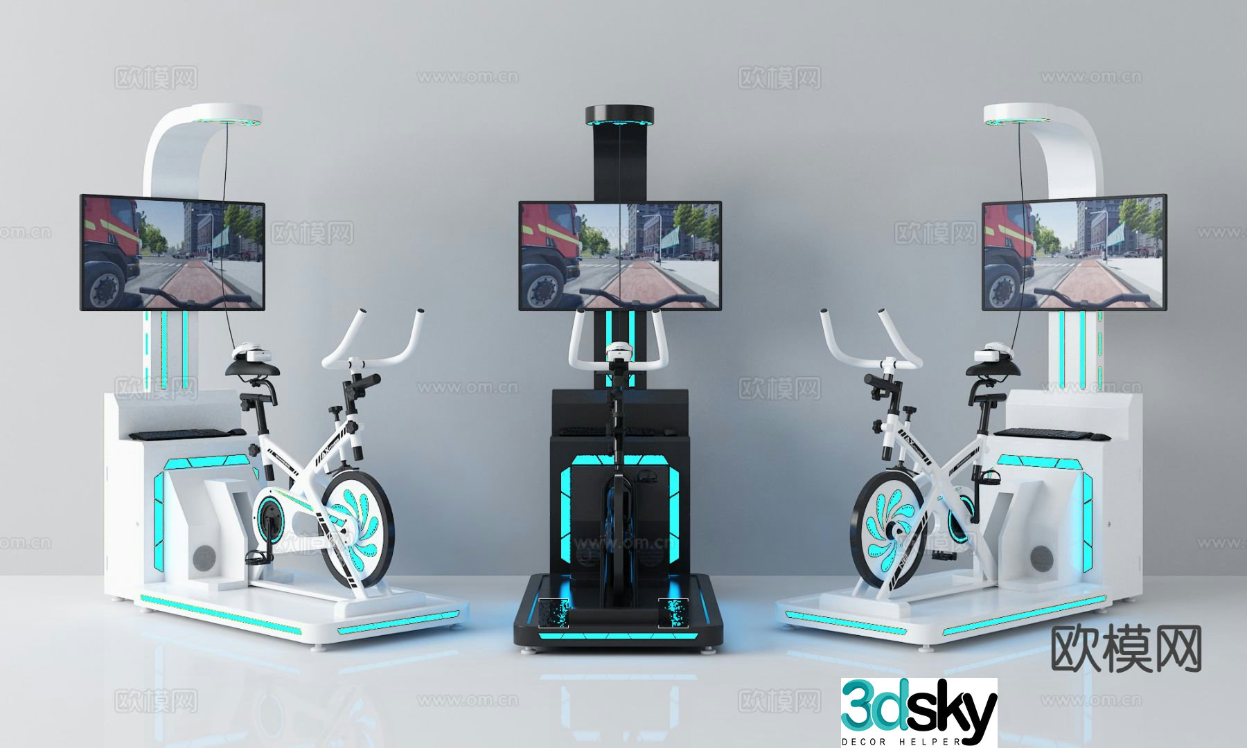 Modern spinning bicycle multimedia interactive bicycle interactive 3d model