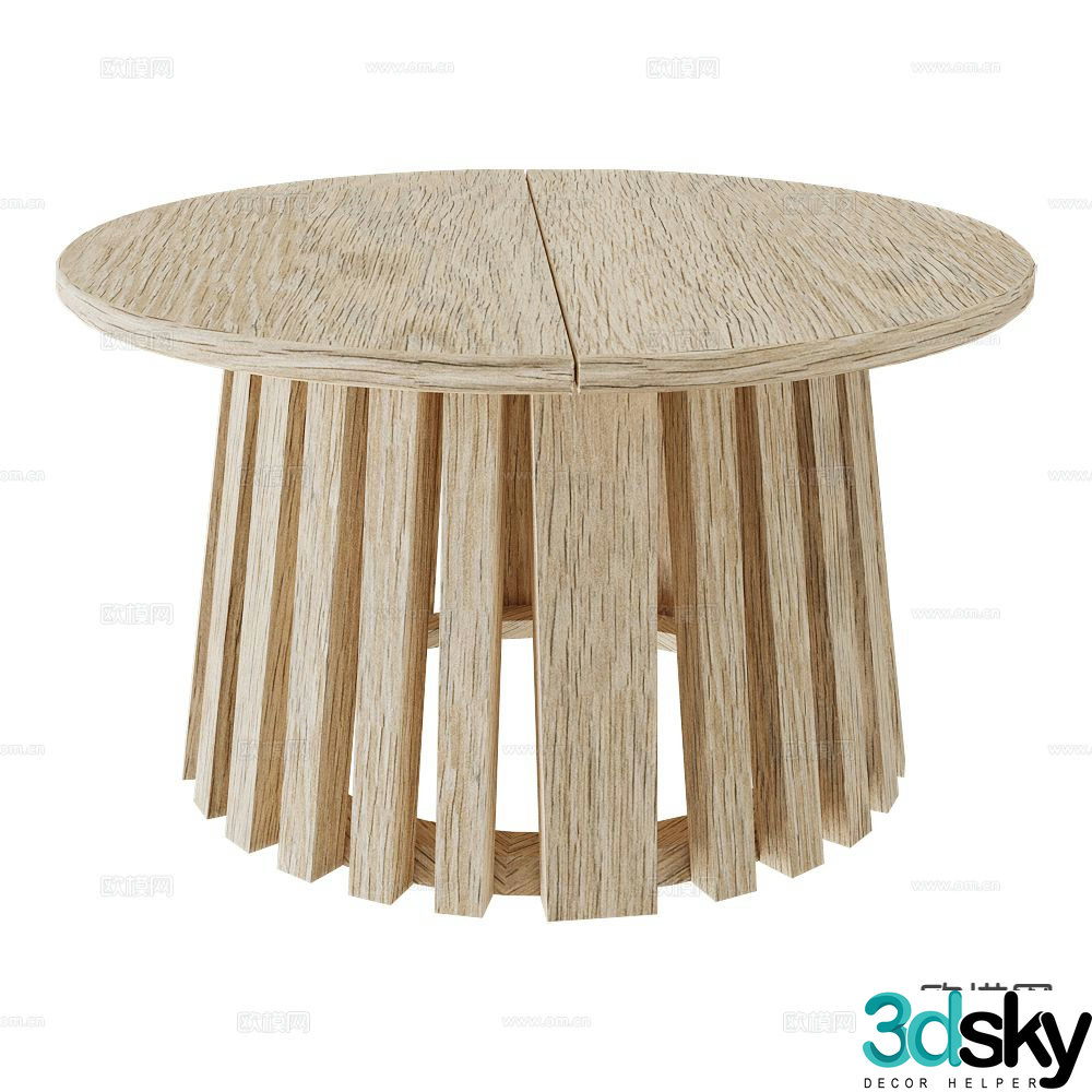 Sifas log style round dining table 3d model