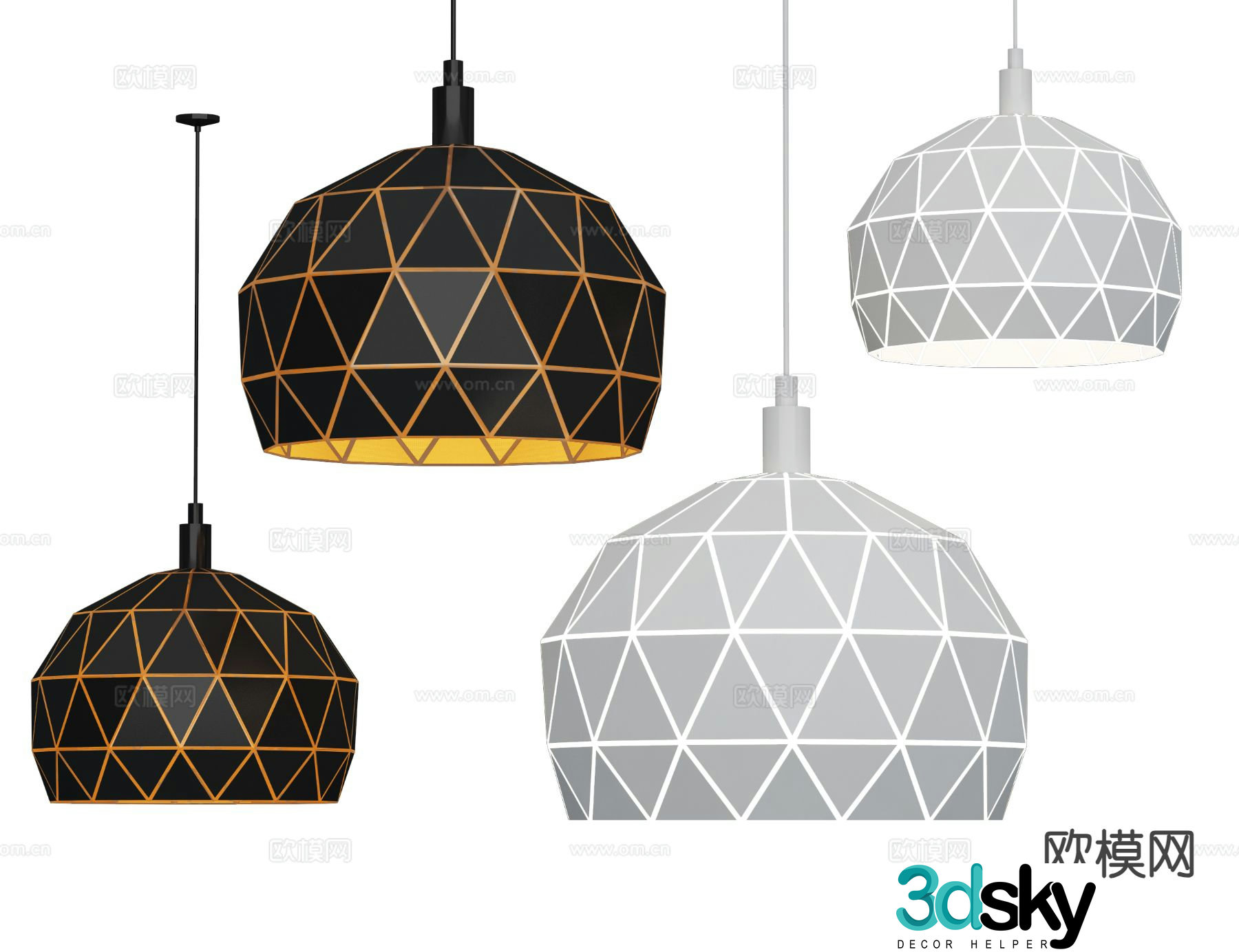 Modern dining room chandelier 3d model