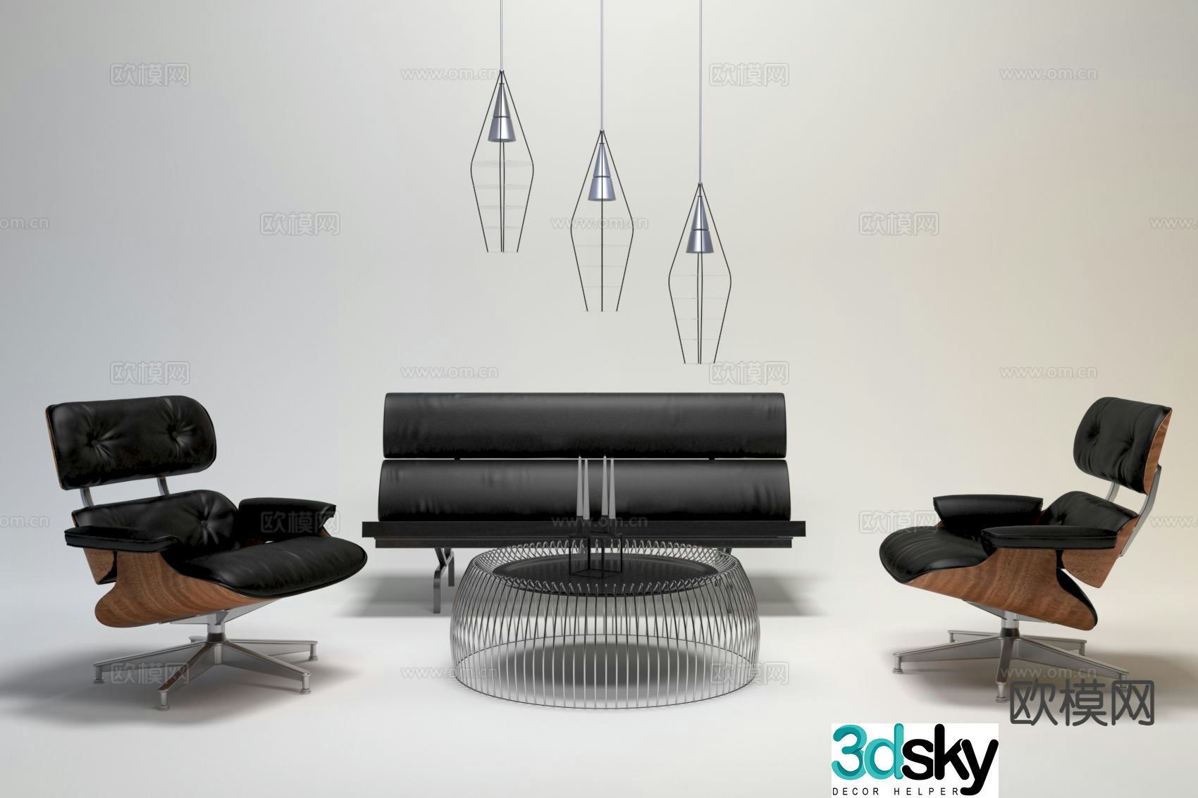 Modern sectional sofa 3d model