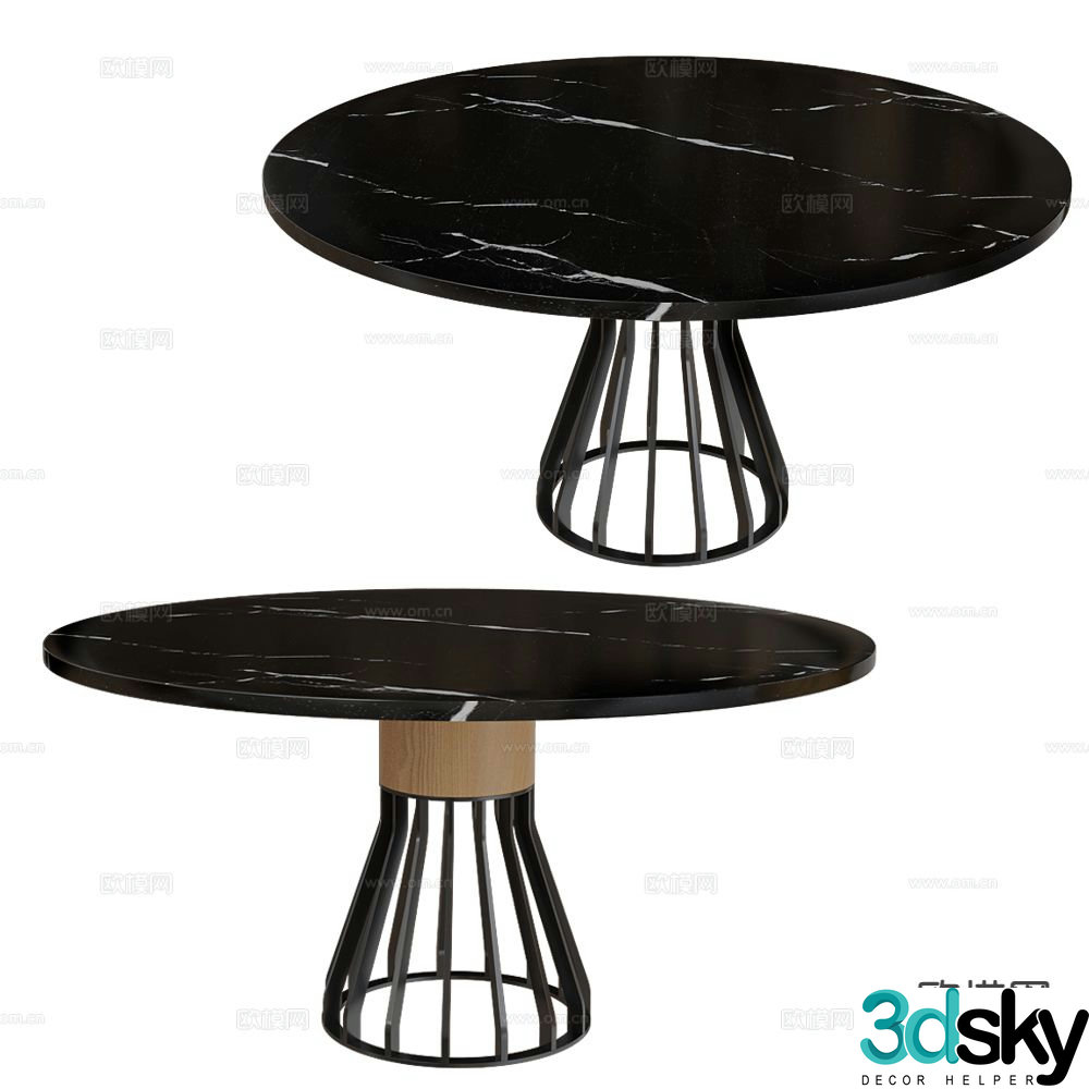La Chance Italian round dining table 3d model