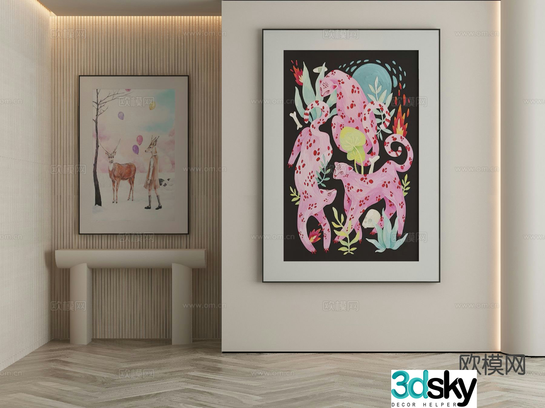 Decorative painting art painting hanging painting 3d model