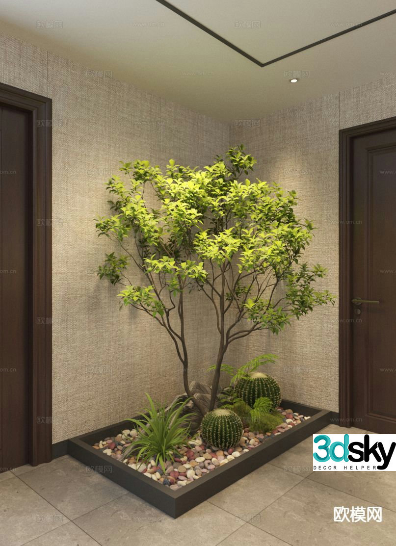 Modern plant landscaping indoor plant landscaping 3d model
