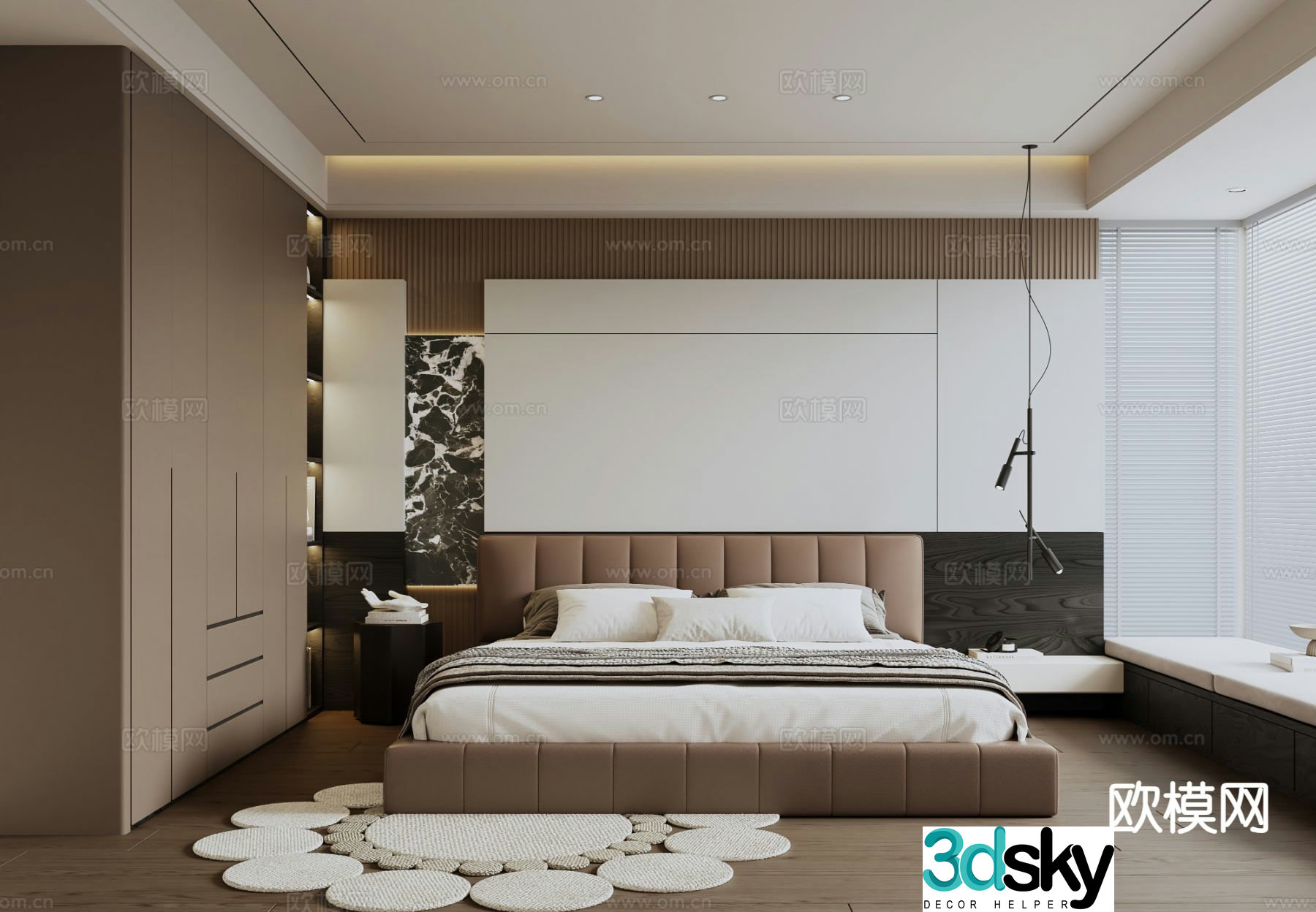 Italian style bedroom master bedroom 3d model