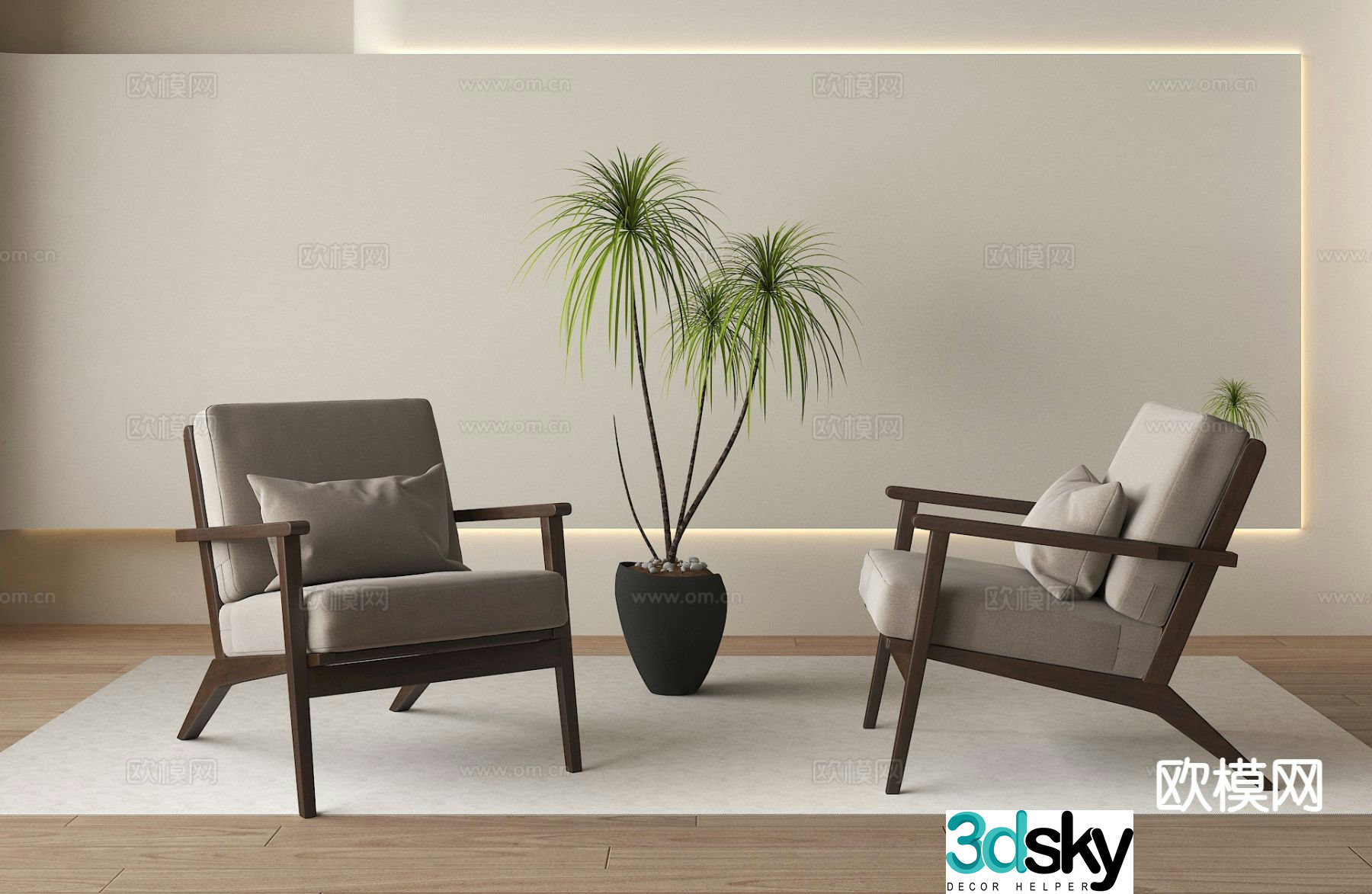 Modern lounge chair armchair 3d model