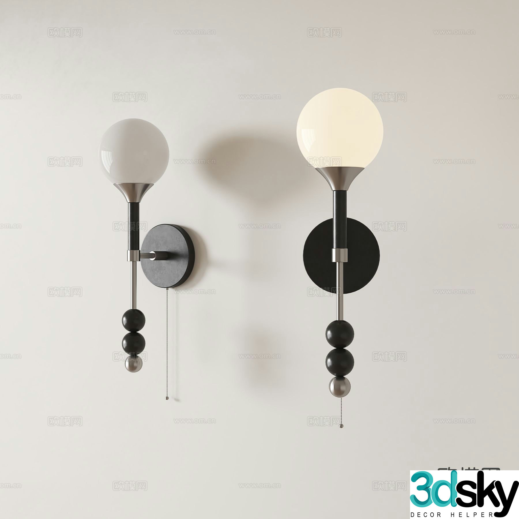 French wall light 3d model