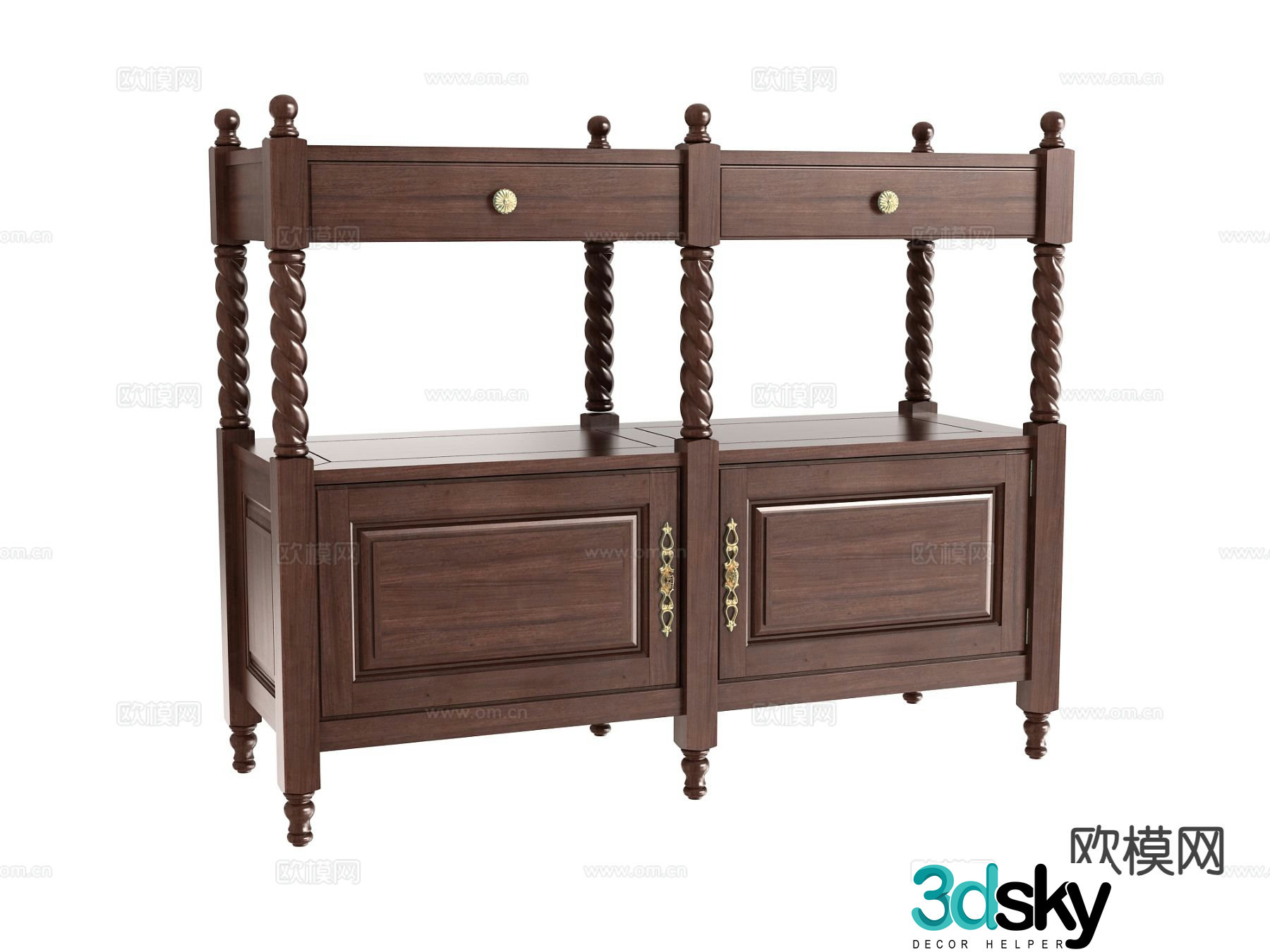 American low bookcase bookshelf 3d model