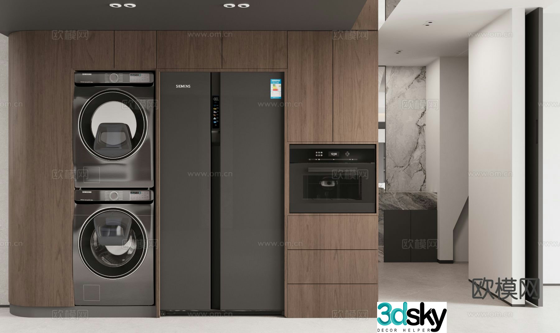Refrigerator washing machine cabinet 3d model