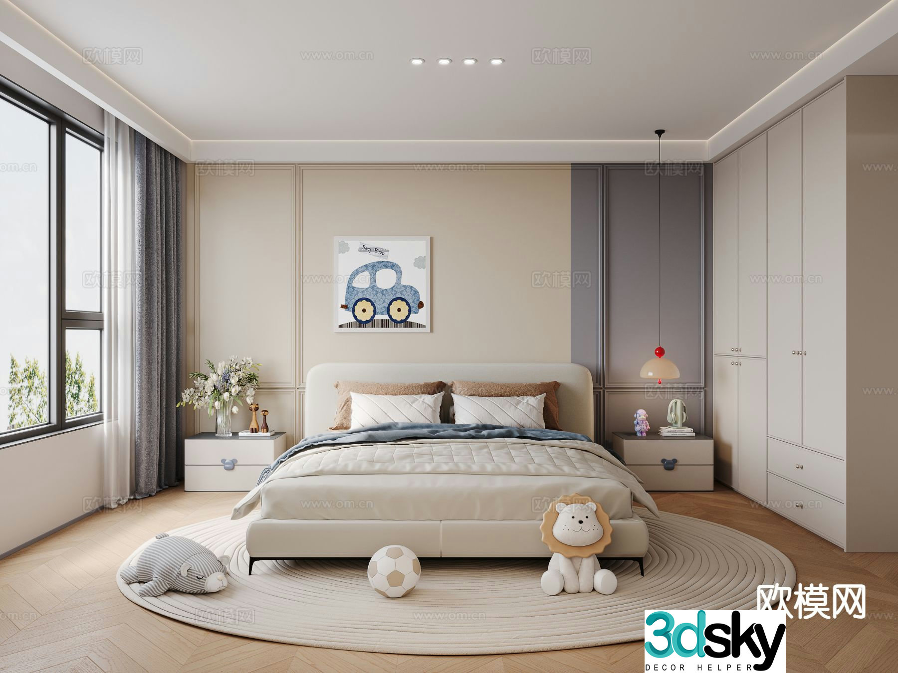 Modern children’s room boy’s room kid’s room 3d model