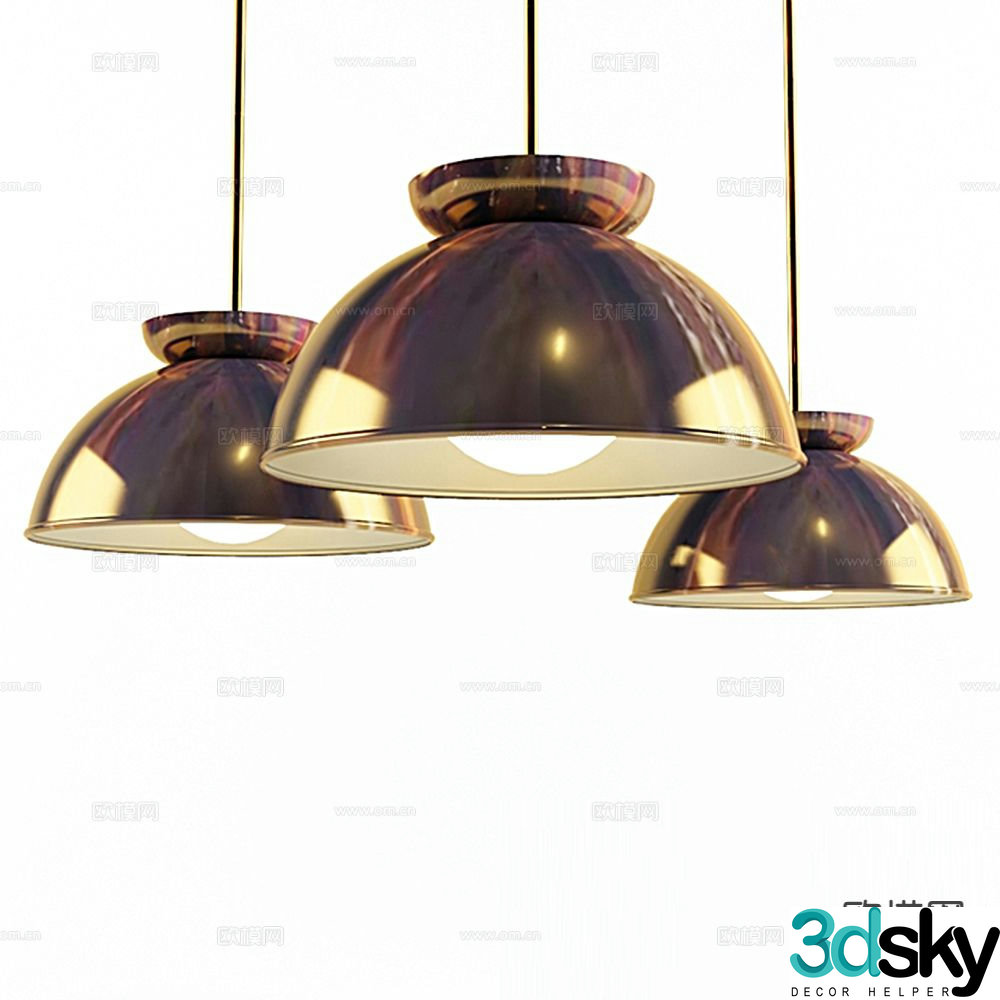Modern metal chandelier 3d model