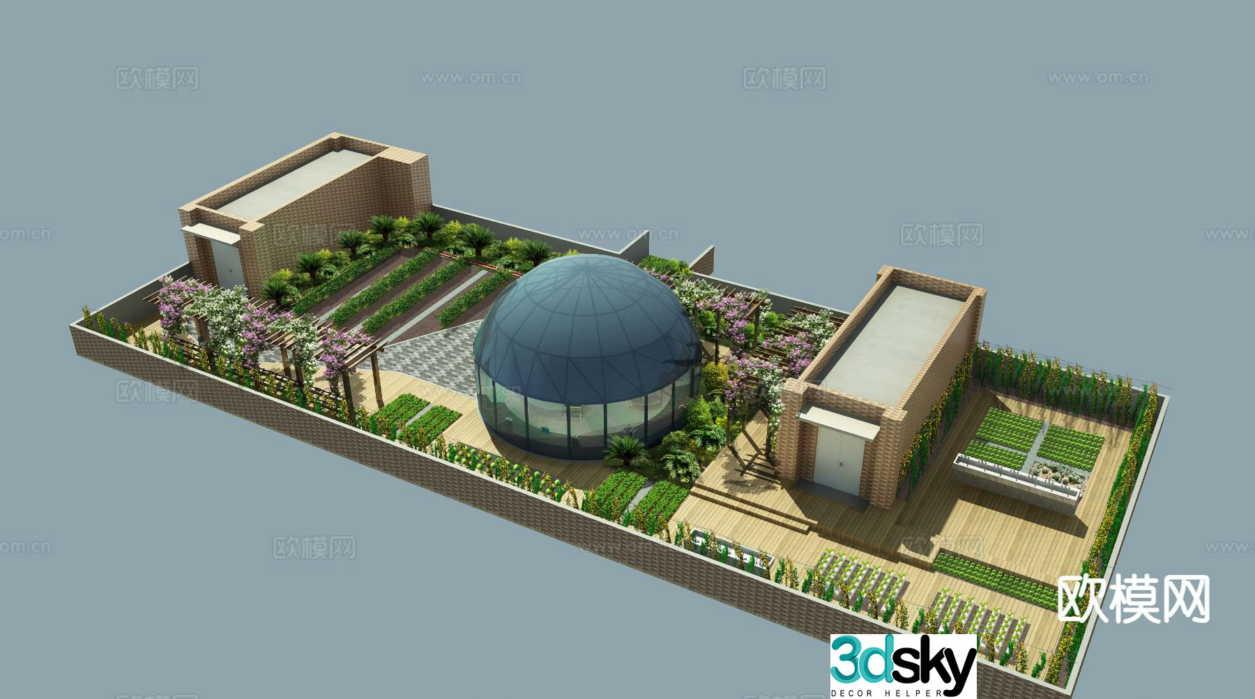 Modern garden vegetable garden 3d model