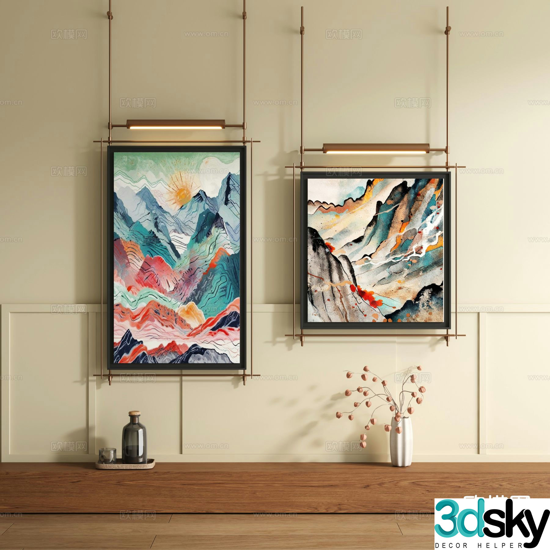 Decorative painting art painting hanging painting 3d model