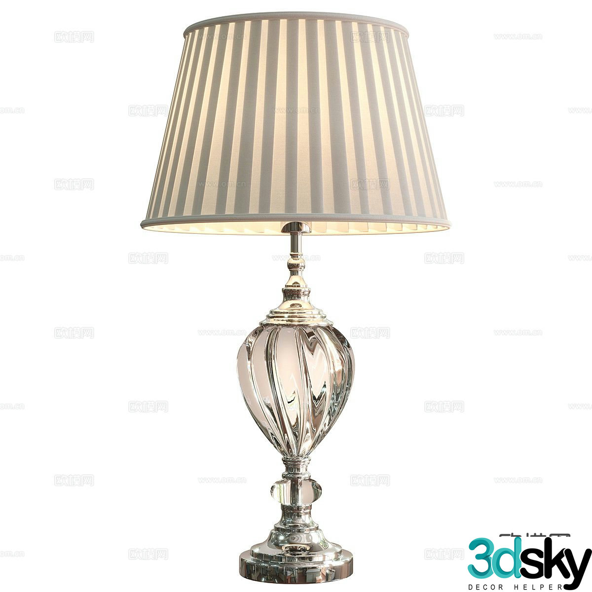 Simple European desk lamp 3d model