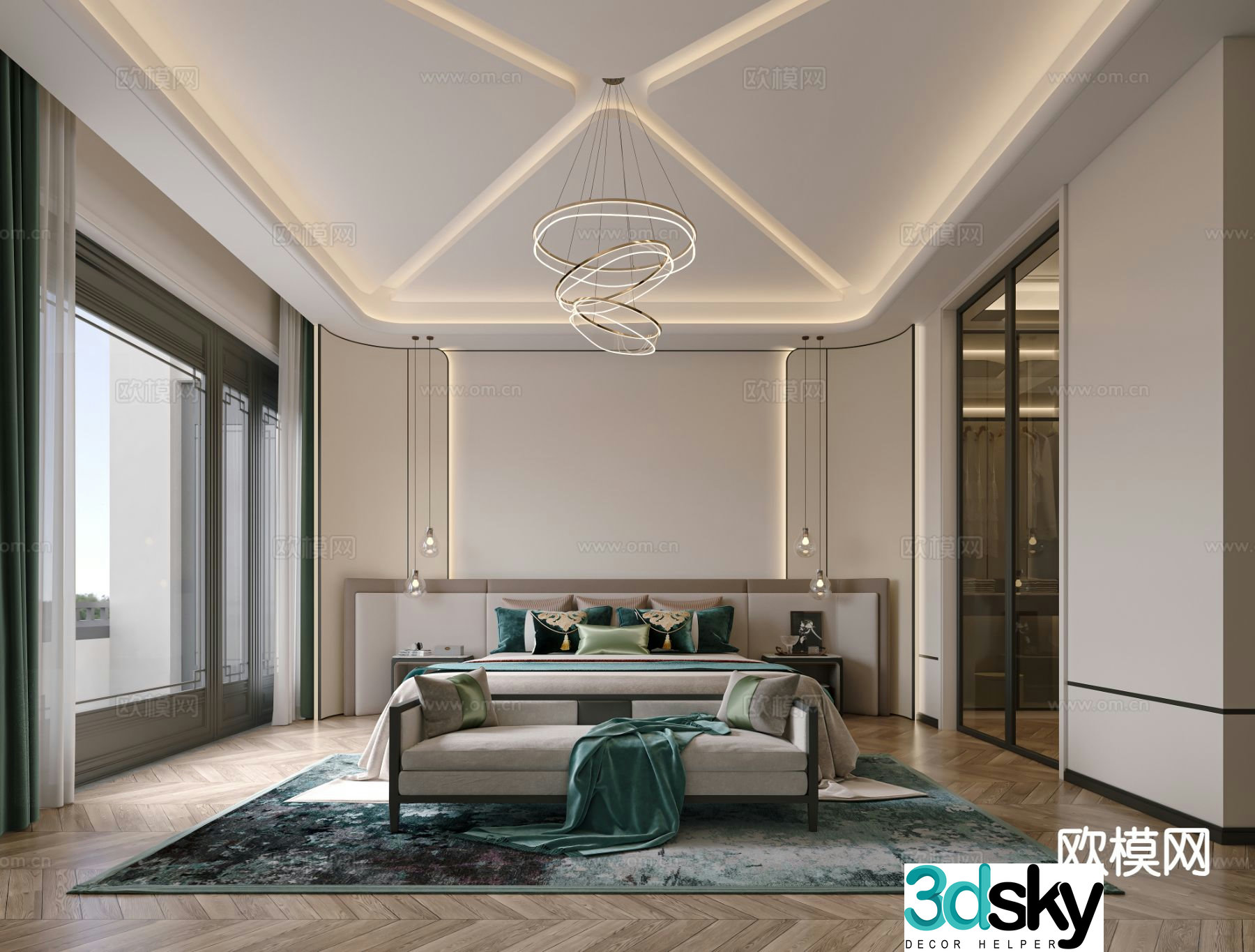 New Chinese style bedroom master bedroom 3d model