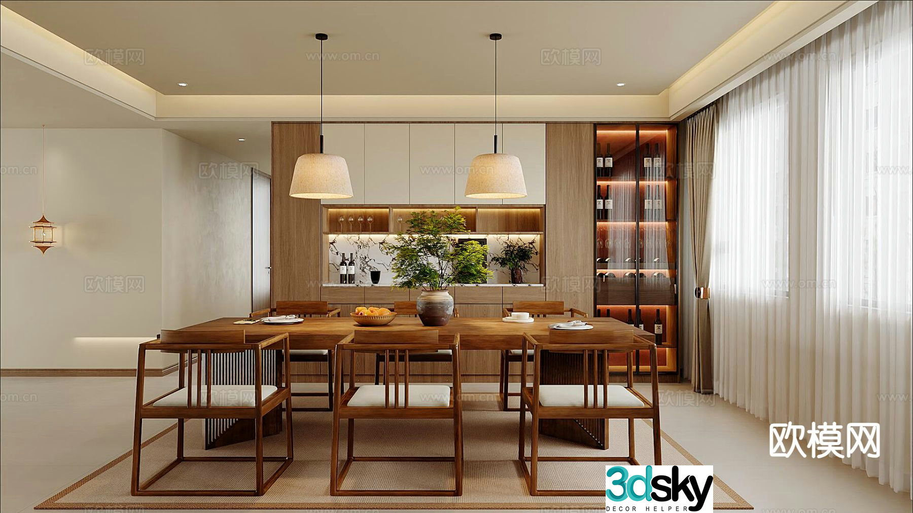 Chinese restaurant 3d model