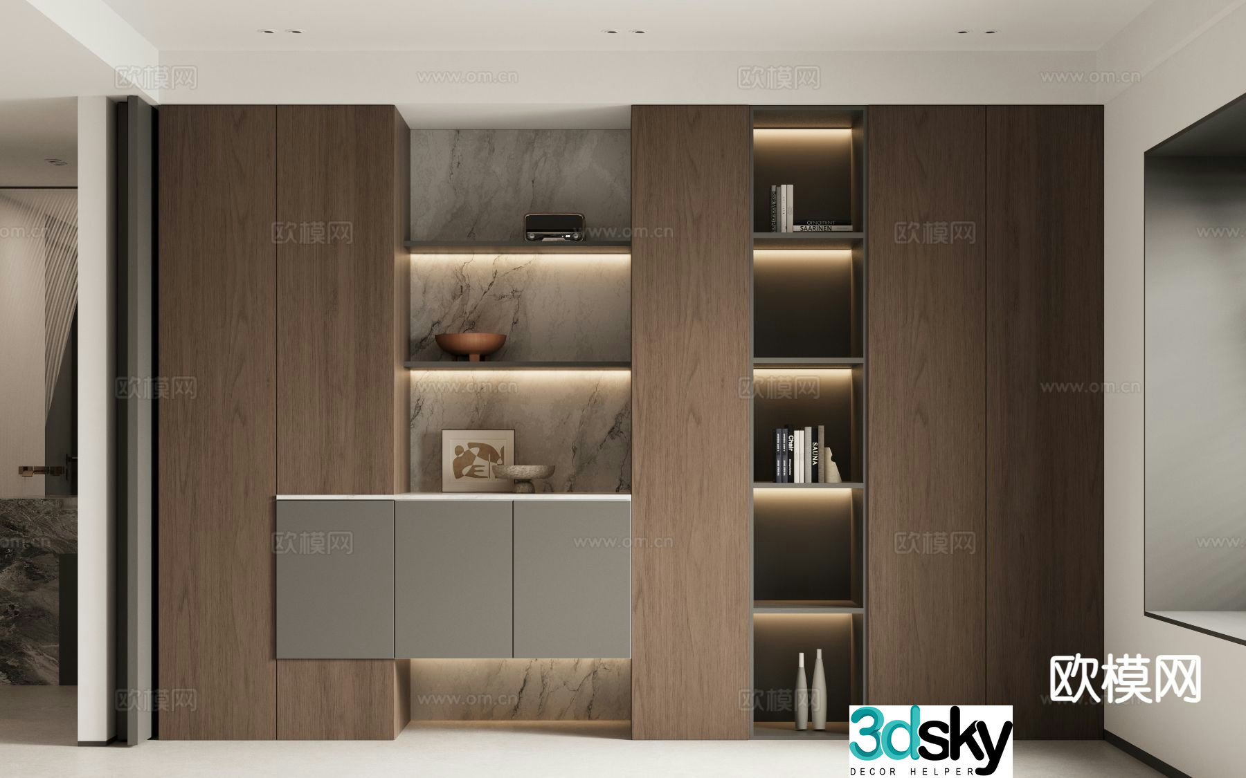 Italian decorative cabinet hall cabinet custom cabinet 3D model
