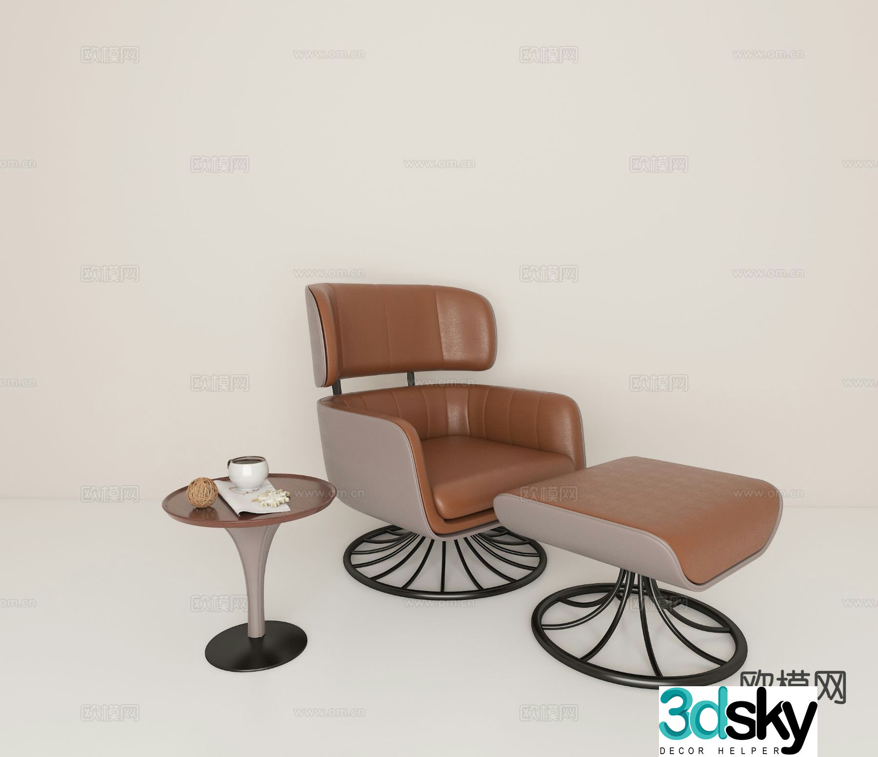Modern chair leisure chair 3d model