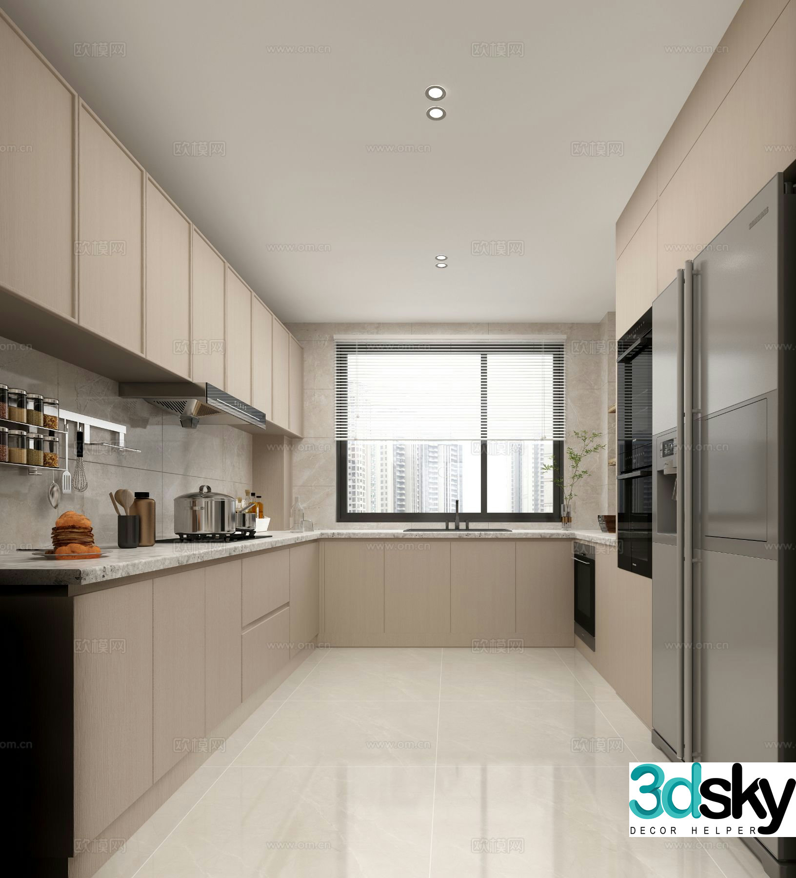 modern kitchen cabinet 3d model
