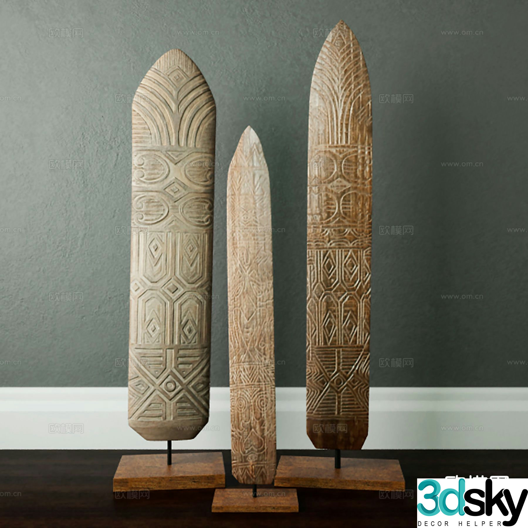Wabi-sabi decorations tableware crafts 3d model