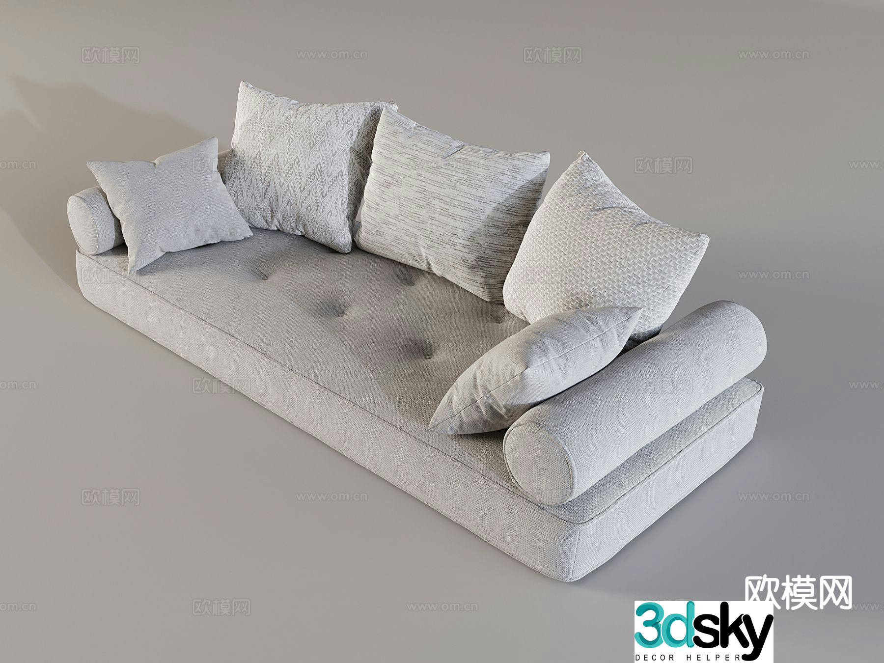Modern pillow cushion backrest 3d model