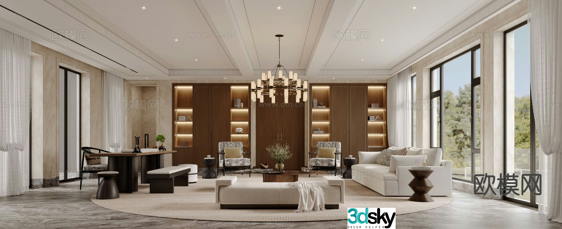 New Chinese style living room 3d model