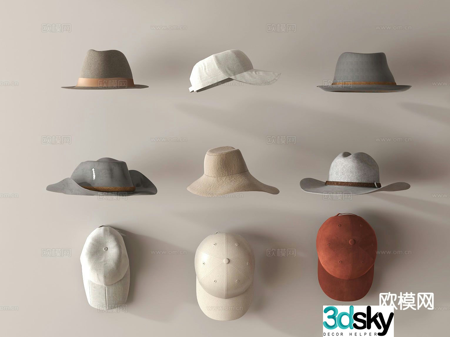 hat cap cowboy hat 3d model
